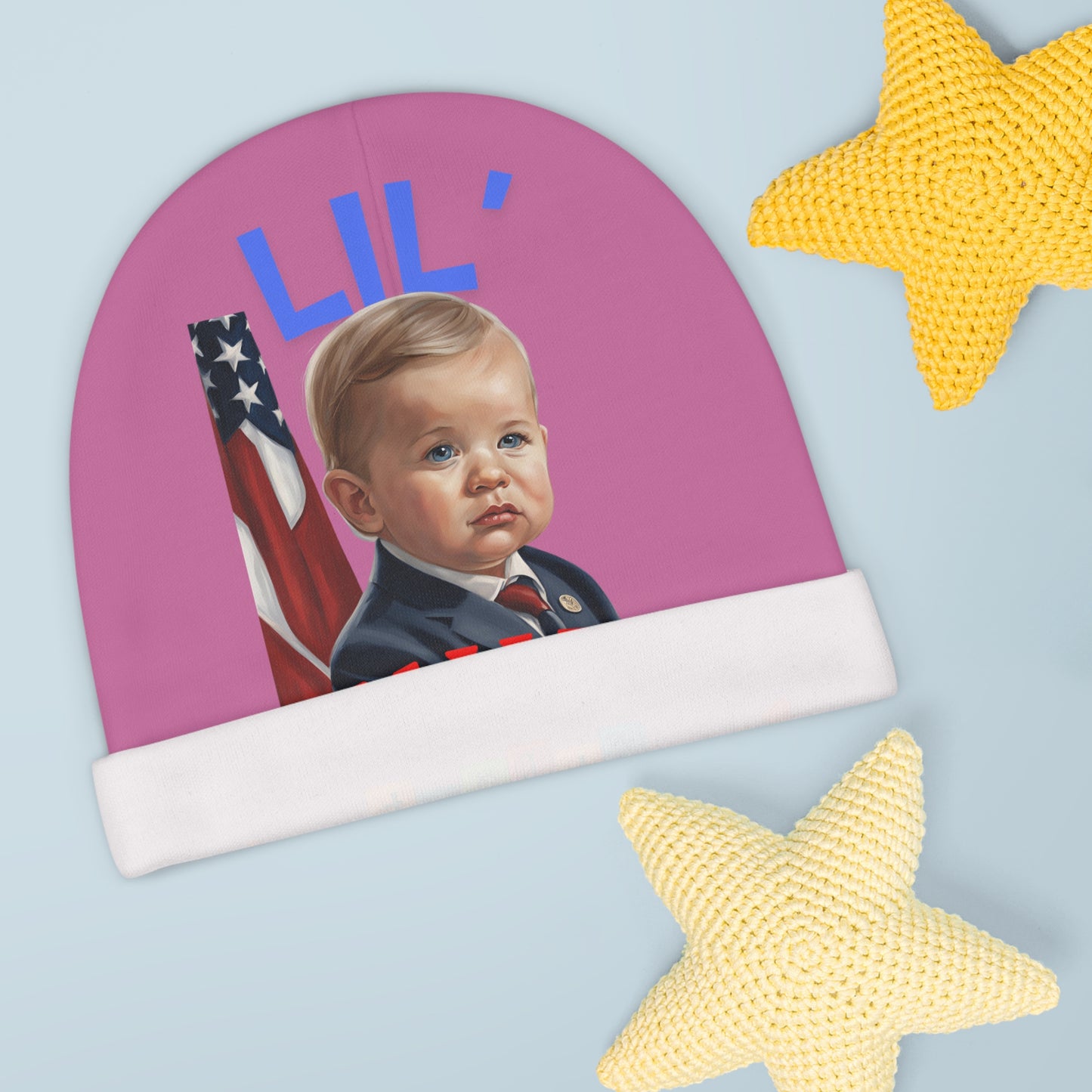 Baby Beanie Hat, Trump Baby Beanie, Lil Trumper Hat, Political Baby Beanie, Patriotic Baby Beanie, Red White Blue Baby Hat, Pink Baby Gift