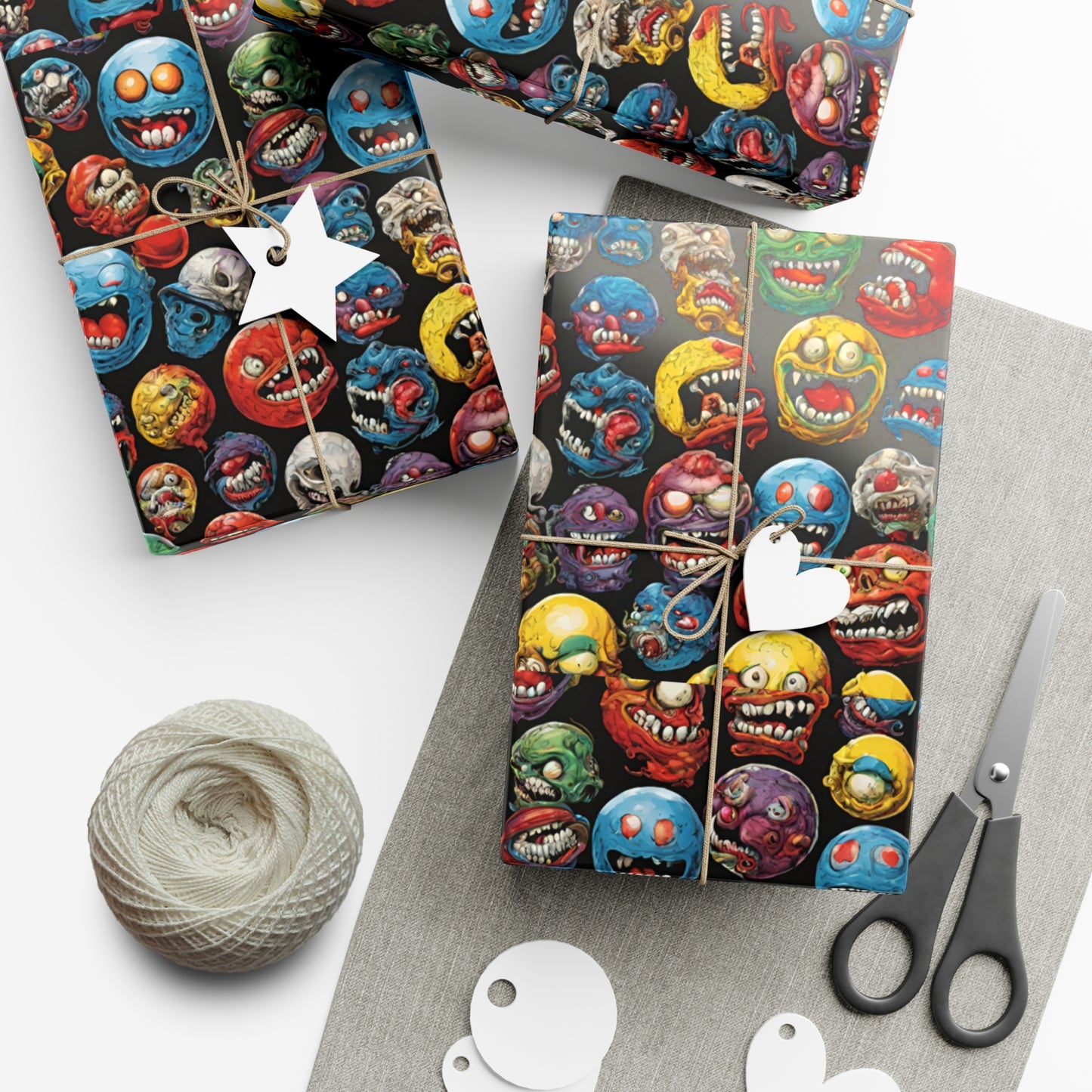 Retro Birthday Wrap | Vintage 80s Toys Madballs Inspired Gift Paper | Saturday Morning Cartoon 1980s Lover Party Wrapping | Special Occasion