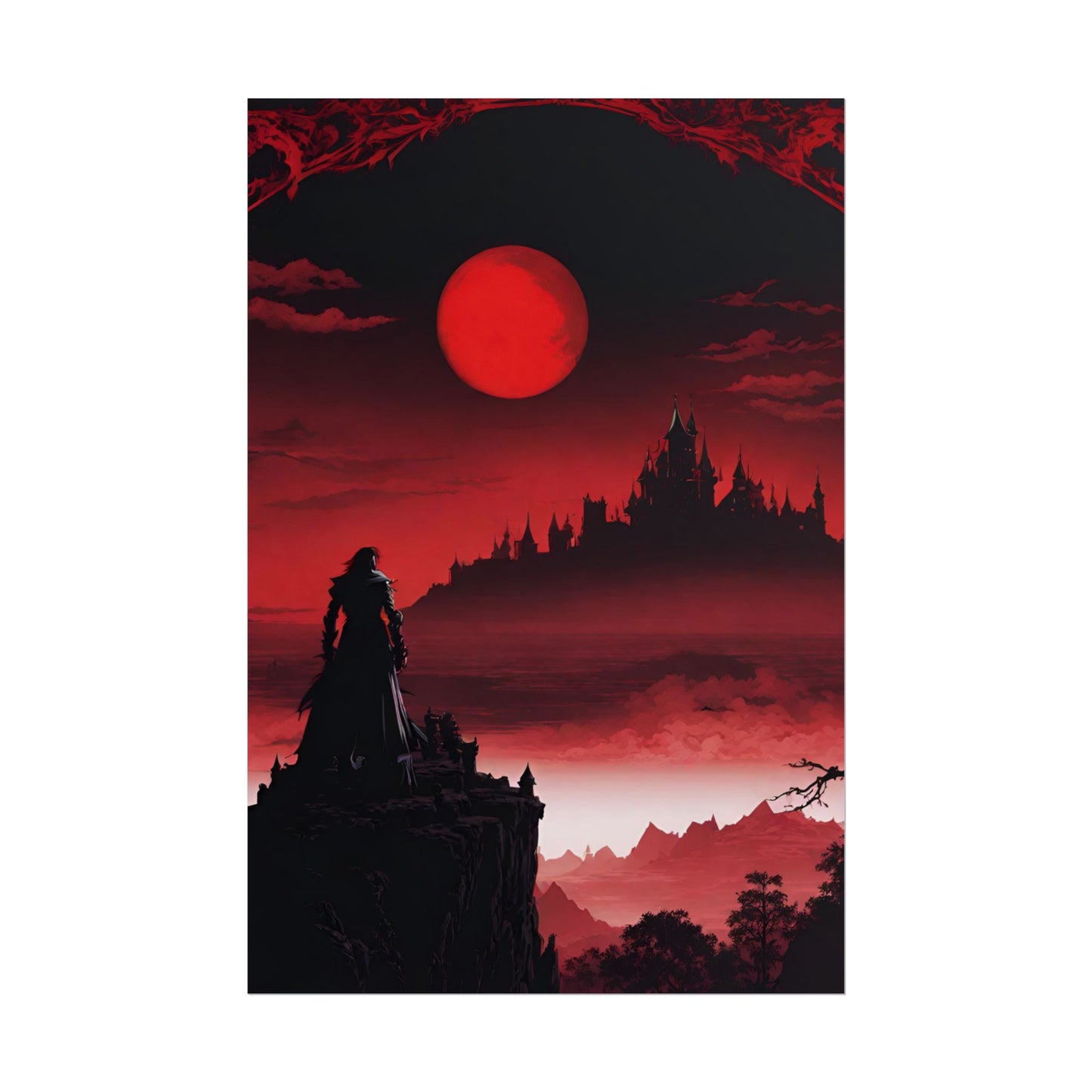 Castlevania Belmont Video Game Room Wall Decor | What A Horrible Night to Traverse the Darkness Art | Dracula Castle Vampire Wall Hanging