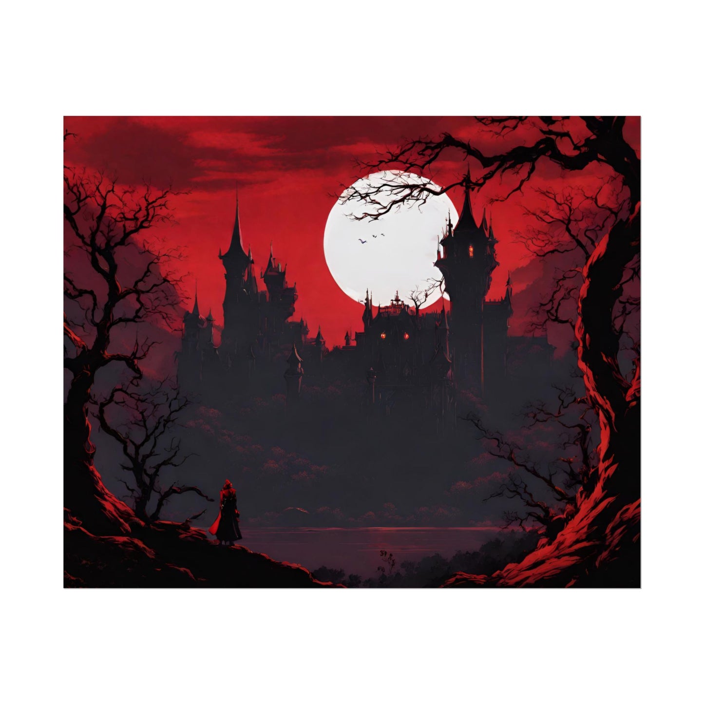 Castlevania Belmont Video Game Room Inspired Wall Decor | A Journey Into Horrid Evil Poster | Dracula Castle Vampire Night Wall Hanging