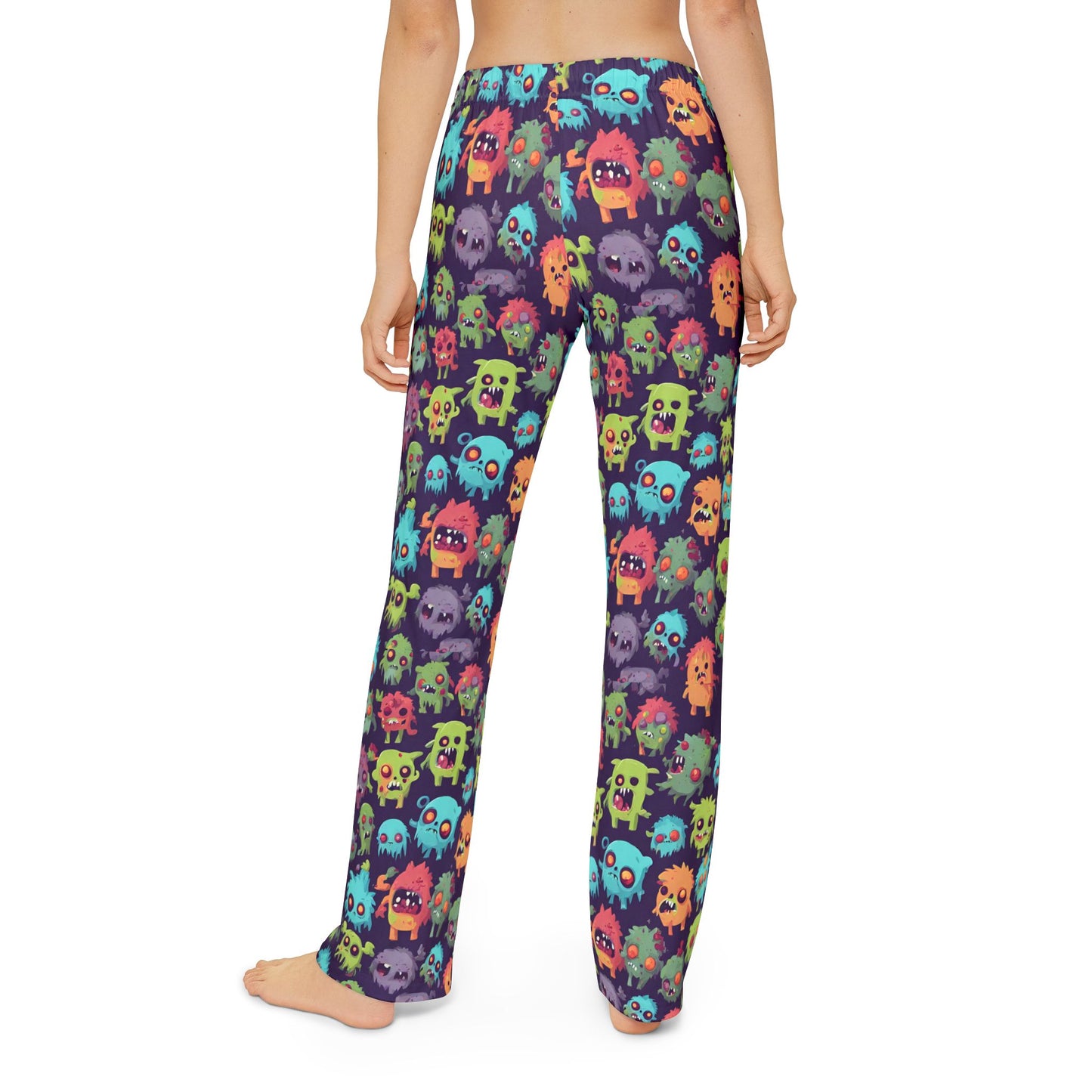Kids Zombie Pajama Pants | Vintage 90's Style Retro Monster Gross Out Bed Time Wear | Cute Furry Fuzzy Beast Monsters Child Night Bottoms