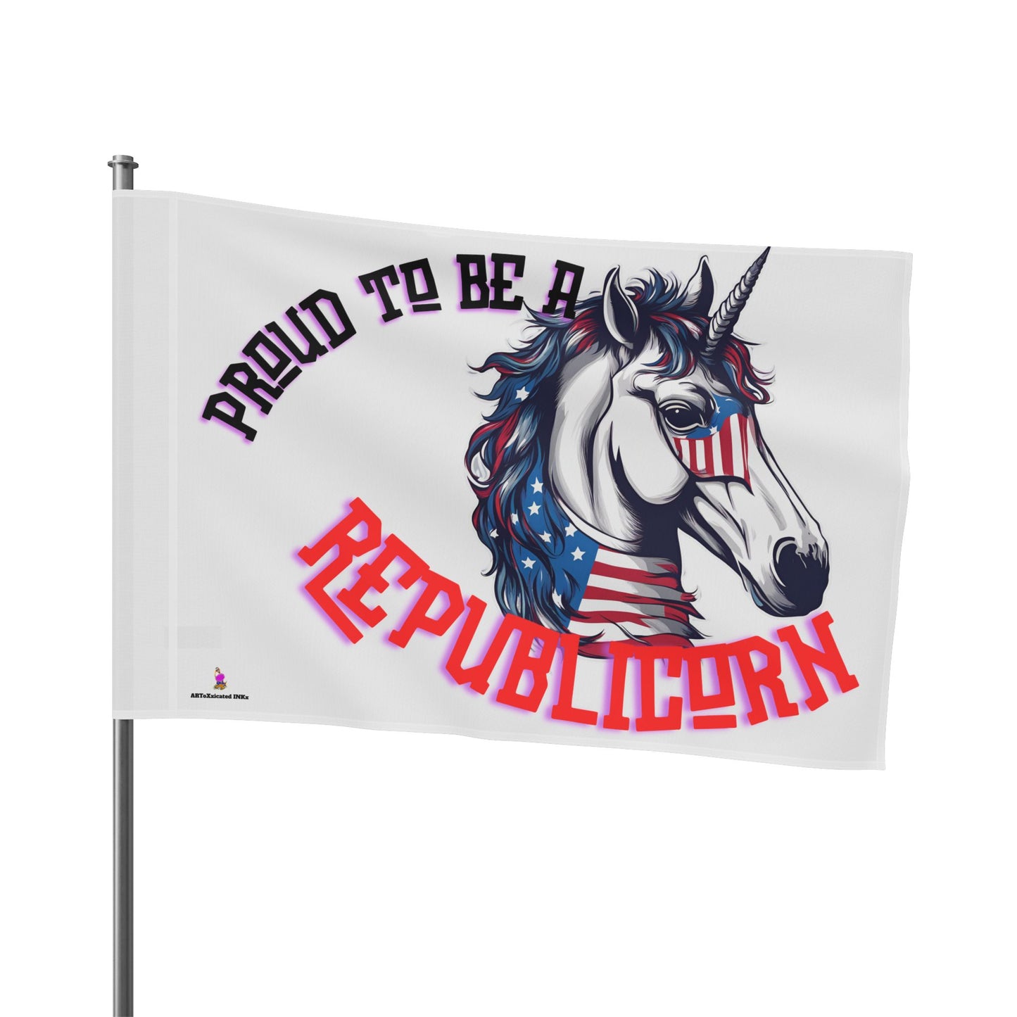 Patriotic Unicorn Republican Election Flag | Freedom Loving Patriot Horse House Banner | United States Flag Porch Yard Voter Gift