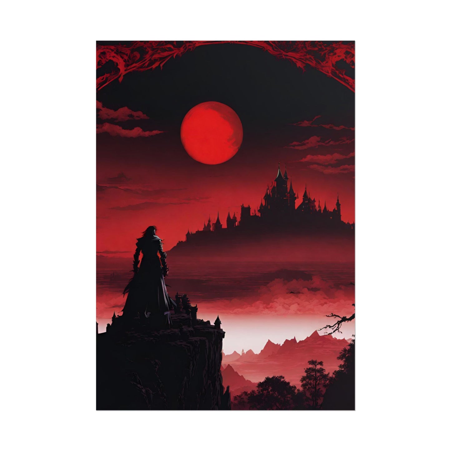 Castlevania Belmont Video Game Room Wall Decor | What A Horrible Night to Traverse the Darkness Art | Dracula Castle Vampire Wall Hanging