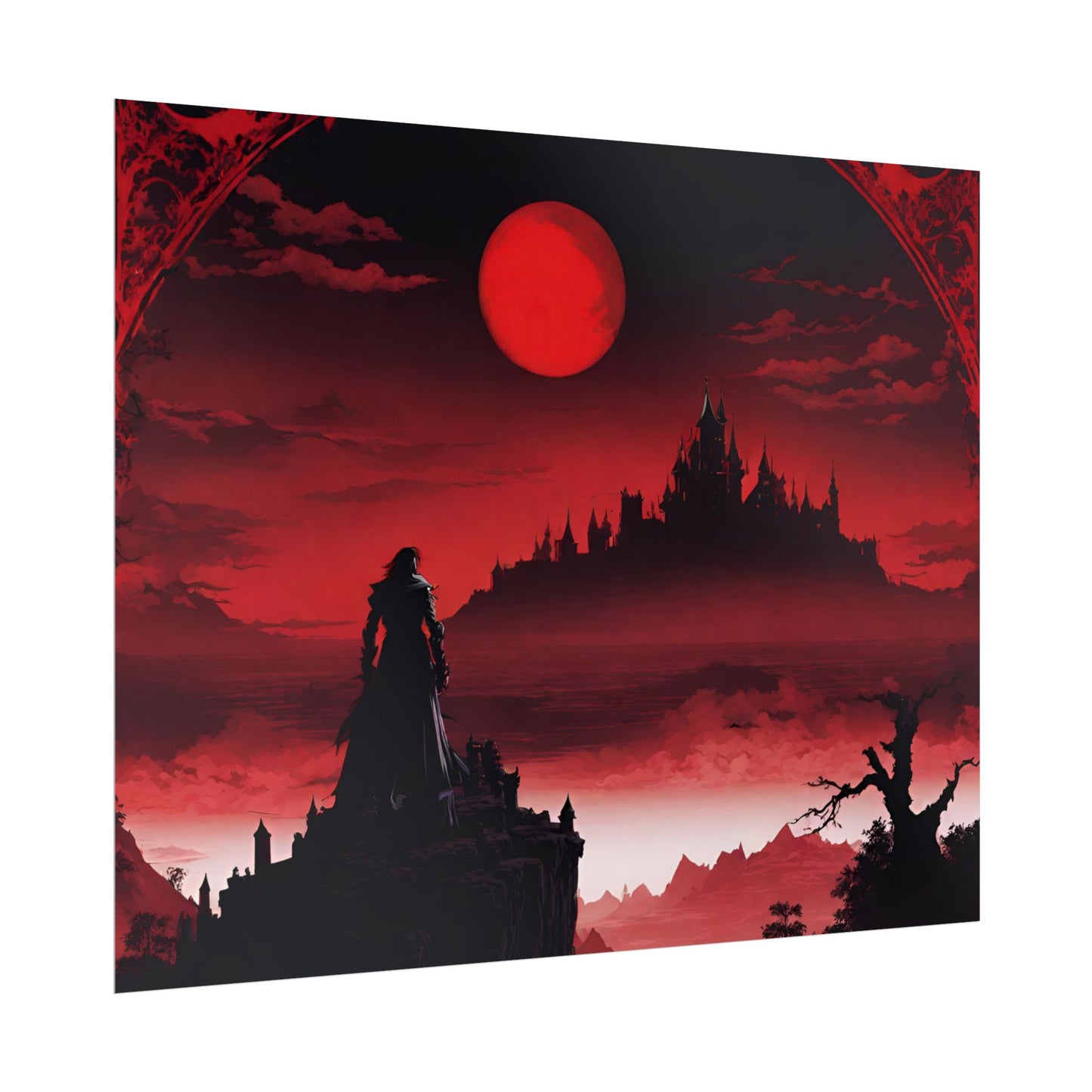Castlevania Belmont Video Game Room Wall Decor | What A Horrible Night to Traverse the Darkness Art | Dracula Castle Vampire Wall Hanging