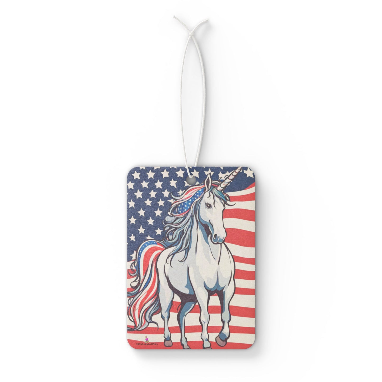 Red White & Blue Patriotic Unicorn Car Air Freshener, American Flag Freedom Horse Scented Gift, Stars and Stripes U.S. Truck Auto Accessory