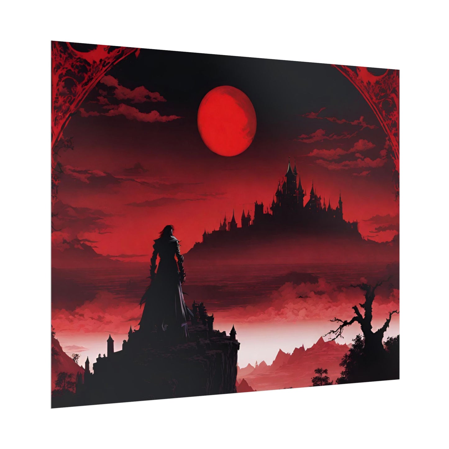 Castlevania Belmont Video Game Room Wall Decor | What A Horrible Night to Traverse the Darkness Art | Dracula Castle Vampire Wall Hanging