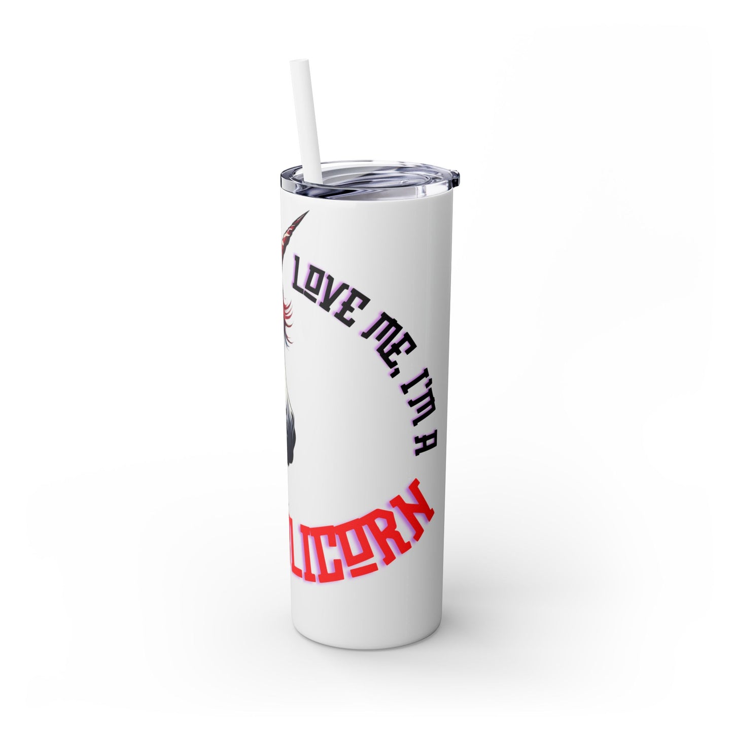 Patriotic American Unicorn Skinny Tumbler | United States Freedom Loving Horse Insulated Cup | US Flag Veteran Gift Patriot Drink Traveler