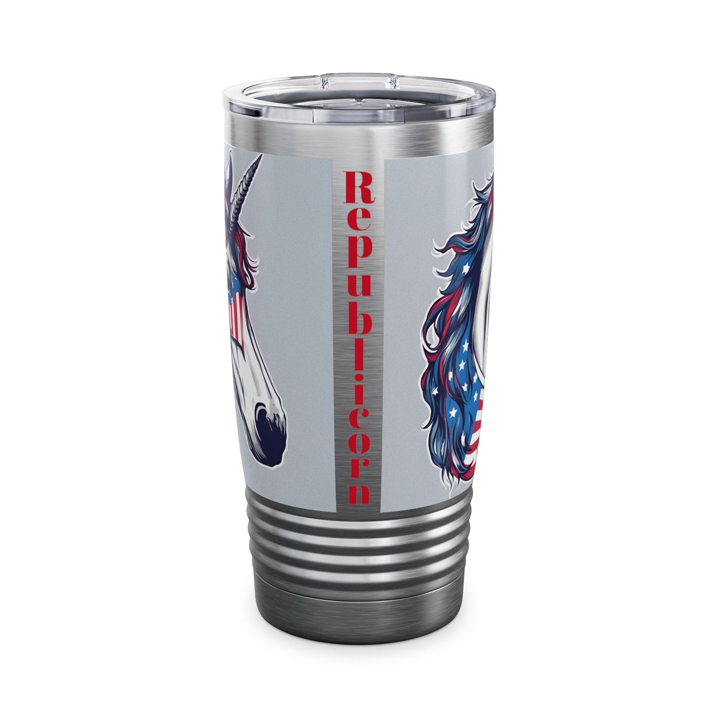 Patriotic Unicorn Tumbler | American Flag Election Traveler | United States Flag Patriot Veteran Gift | Freedom Loving Horse Road Drink Cup