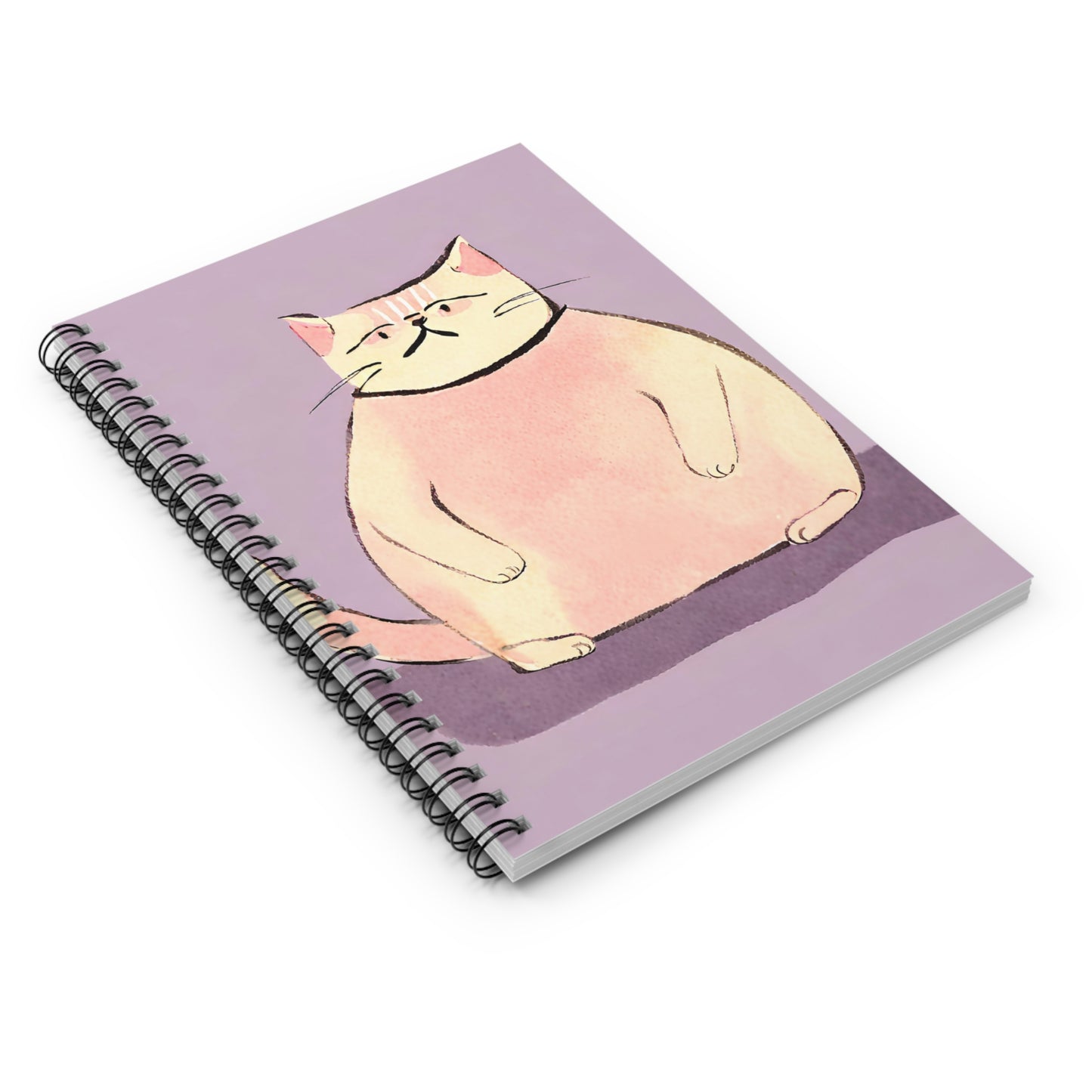 Offended Cat Unhappy Kitty Spiral Notebook Rule Line Paper A5 6x8 Inch Size Journal