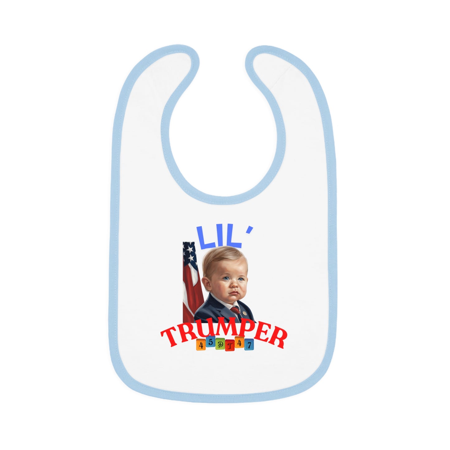 Baby Bib, Lil Trumper Trump Supporter Cotton Bib, Baby Gift, Gender Neutral Baby Shower, Newborn Gift, Infant Feeding, Baby Accessories