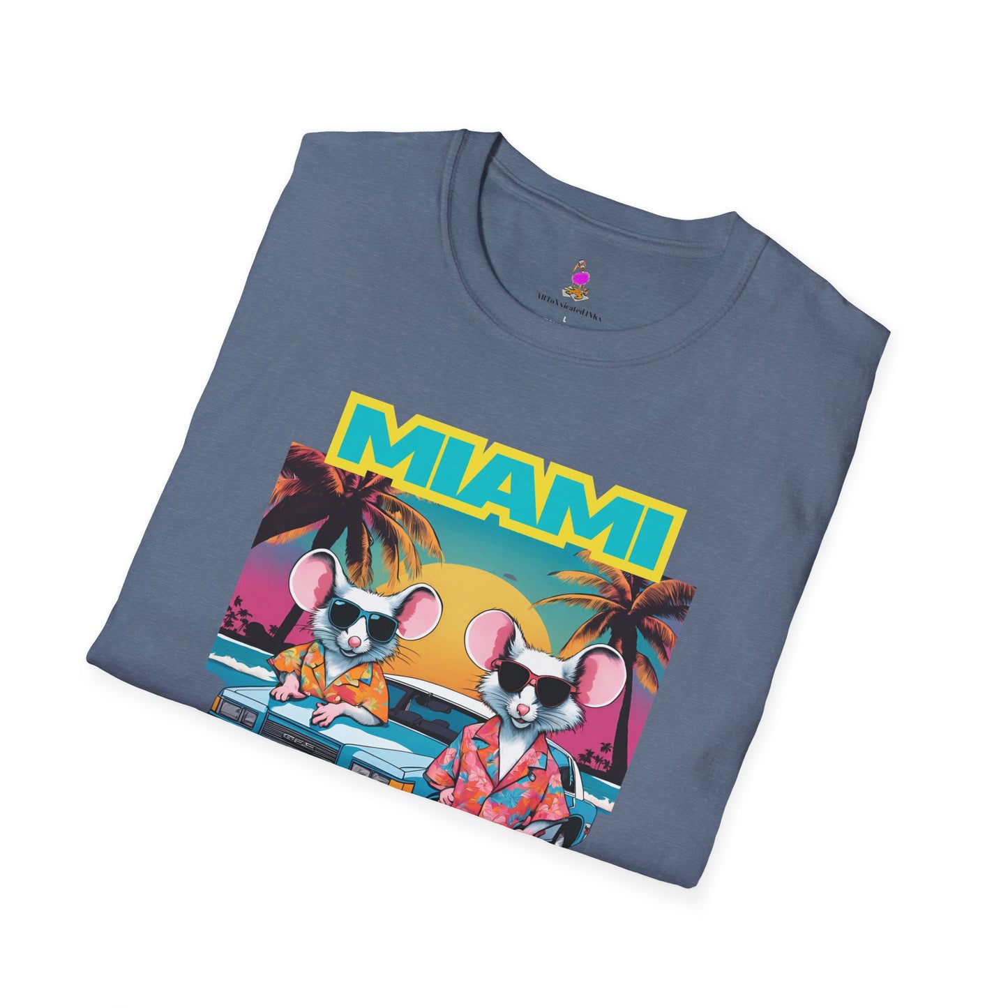 Miami Vice 80s TV Spoof T-Shirt, Funny Miami Mice Parody Shirt, Television Humor Tee, Unisex Softstyle Top, Retro Series Graphic Tee