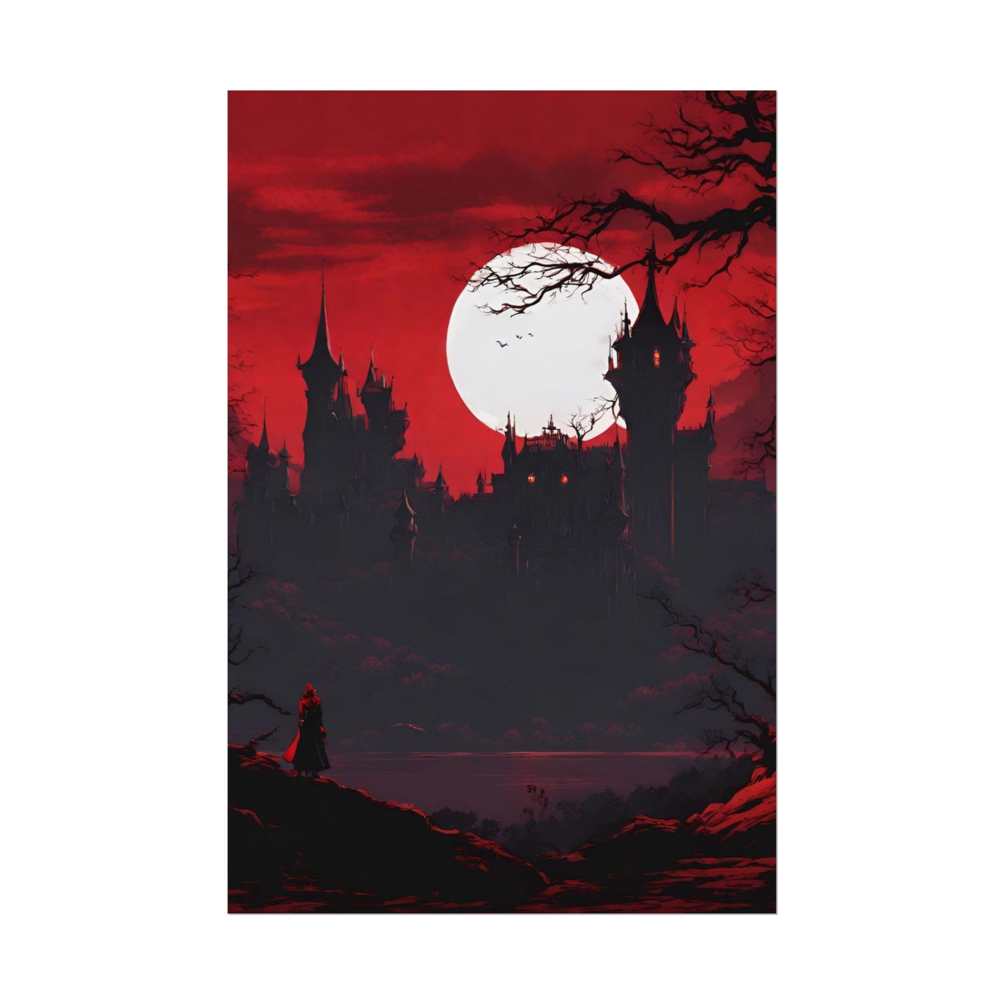 Castlevania Belmont Video Game Room Inspired Wall Decor | A Journey Into Horrid Evil Poster | Dracula Castle Vampire Night Wall Hanging