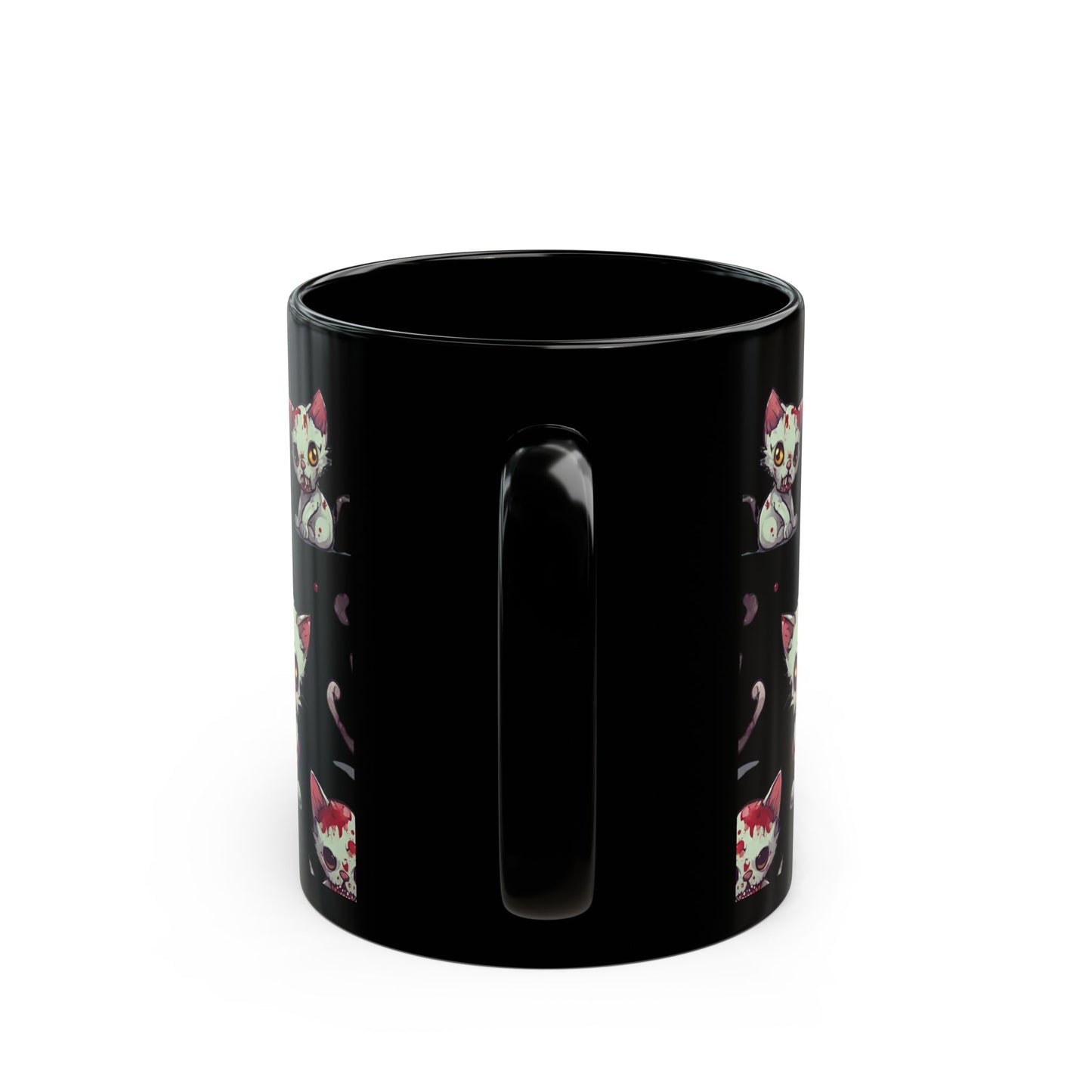 Zombie Cat Coffee Mug Gift, Cute Walking Dead Undead Kittens Tea or Cocoa Cup, Kids or Adults Home Work Office Morning Caffeine Mug