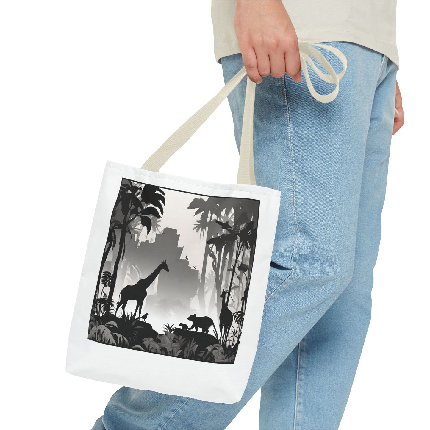 Giraffe Tote Bag | Savannah Forest Grocery Bag | Shadow Giraffes Nature Scene Travel Tote | Daily Office Traveler Tote Bag