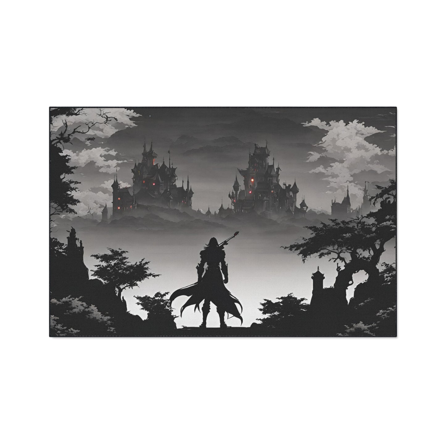 Castlevania Belmont Video Game Inspired Floor Mat | Death and Terror Await in the Dark of Night Bathroom Decor | Dracula Door Entry Gift
