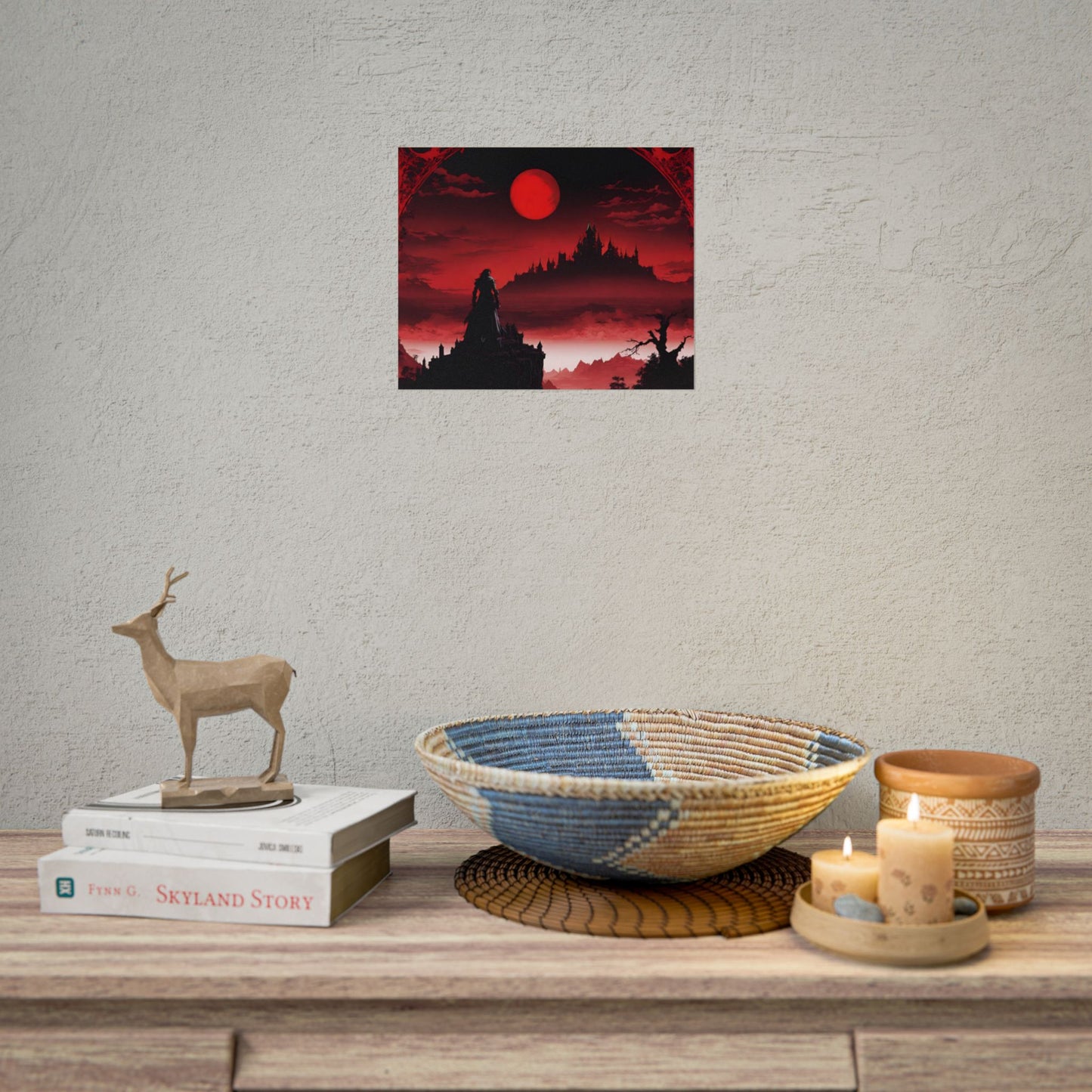 Castlevania Belmont Video Game Room Wall Decor | What A Horrible Night to Traverse the Darkness Art | Dracula Castle Vampire Wall Hanging
