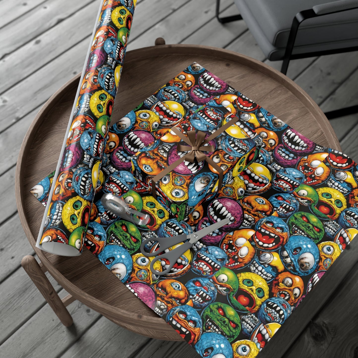 Retro Birthday Wrap | Vintage 80s Toys Madballs Inspired Gift Paper | Saturday Morning Cartoon 1980s Lover Party Wrapping | Special Occasion
