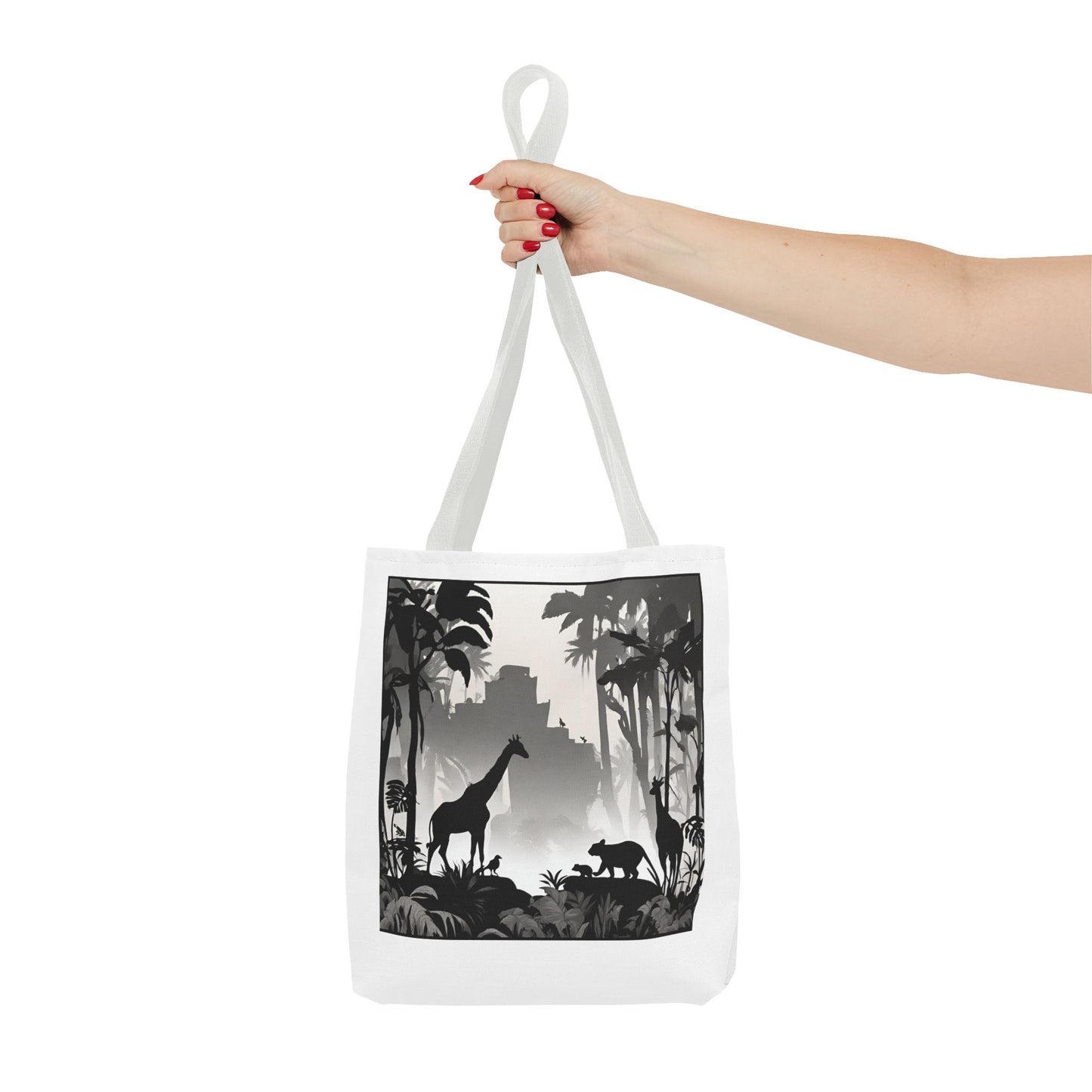 Giraffe Tote Bag | Savannah Forest Grocery Bag | Shadow Giraffes Nature Scene Travel Tote | Daily Office Traveler Tote Bag