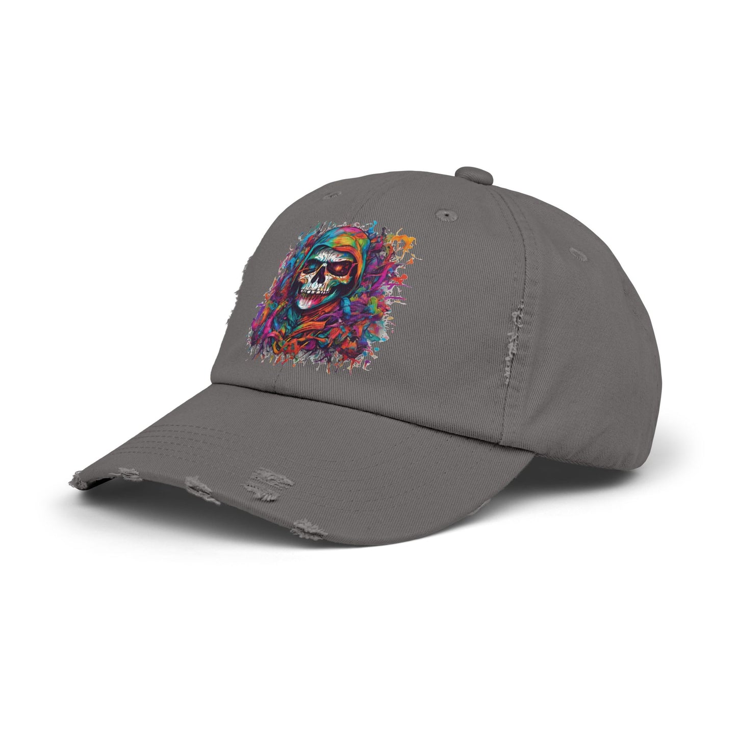 Abstract Art Unisex Cap | Masters of the Universe Inspired Hat | Rainbow Psychedelic Skull Spring Fishing Cap | Evil Scareglow Skeletor Gift