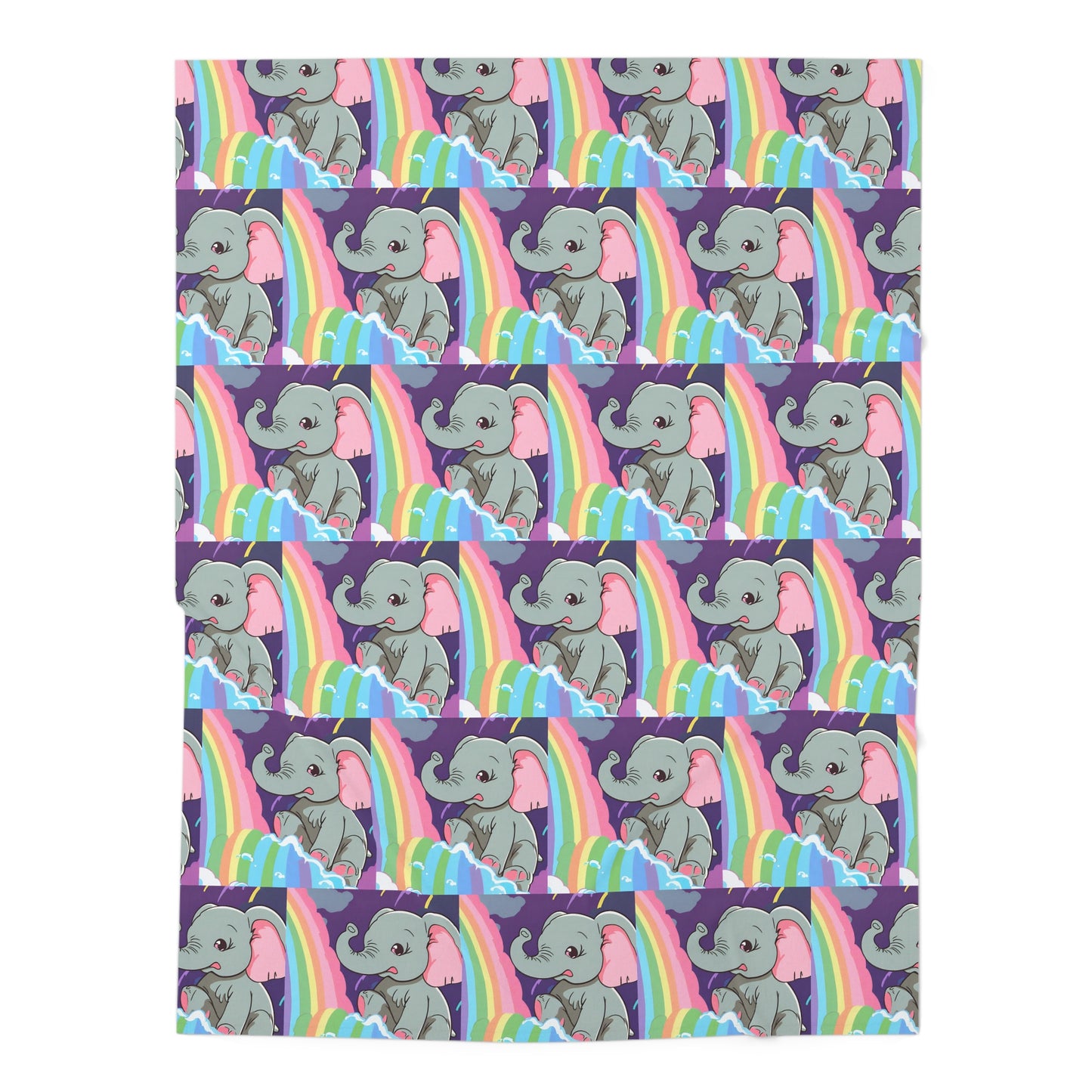Animal Baby Swaddler, Elephant Rainbow Waterfall Changing Blanket, Cute Baby Shower Gift, Colorful Flowing Water Cartoon Infant Cover