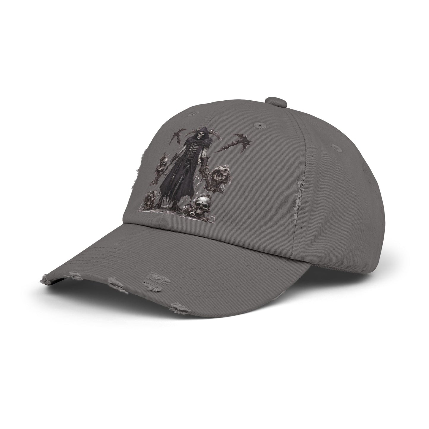 DEATHeCUTIONER Series Executioner Hat | Depths of Hell Rising Skeleton Cap | Trendy Evil Dust & Bones Grim Reaper Spring, Summer Wear Gift