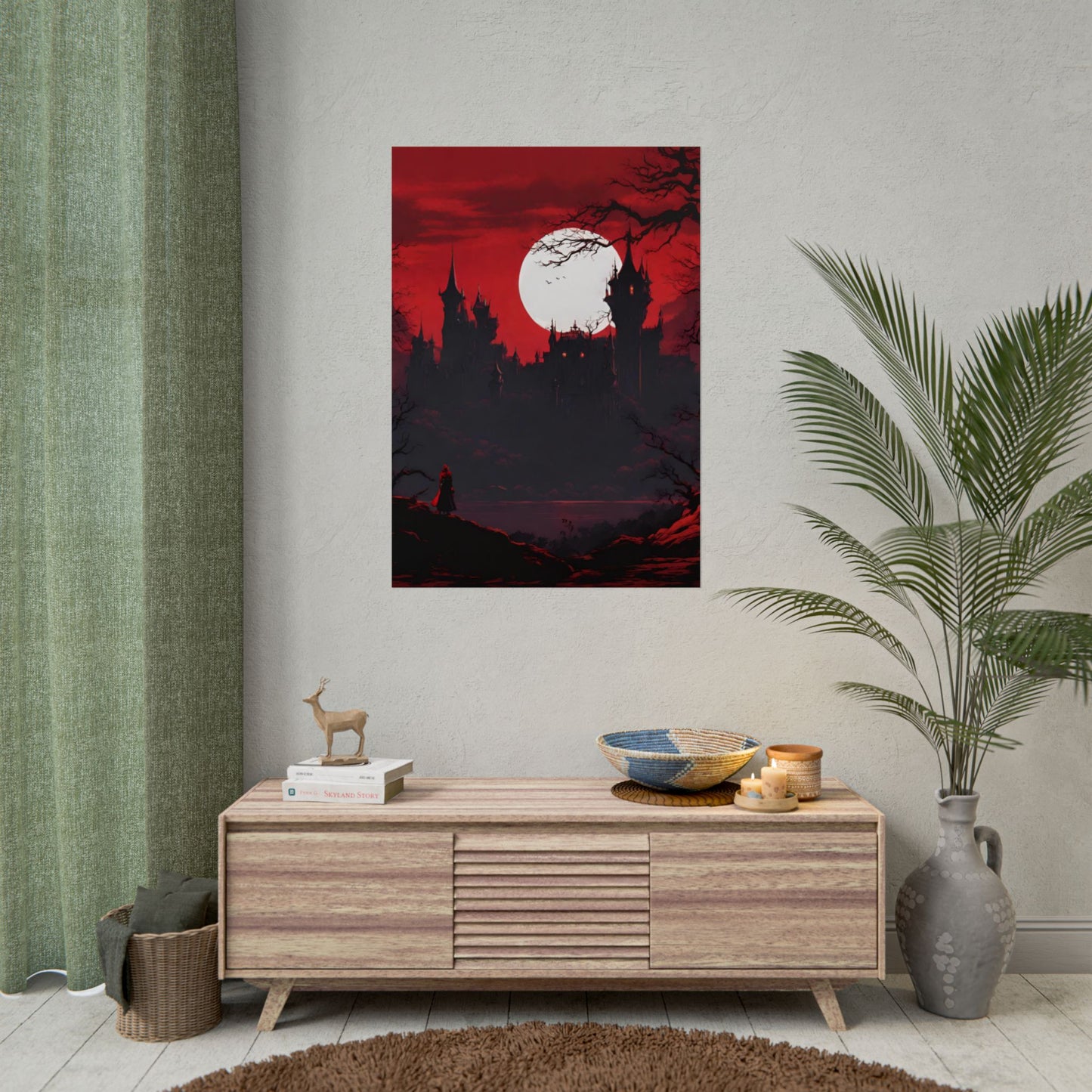 Castlevania Belmont Video Game Room Inspired Wall Decor | A Journey Into Horrid Evil Poster | Dracula Castle Vampire Night Wall Hanging