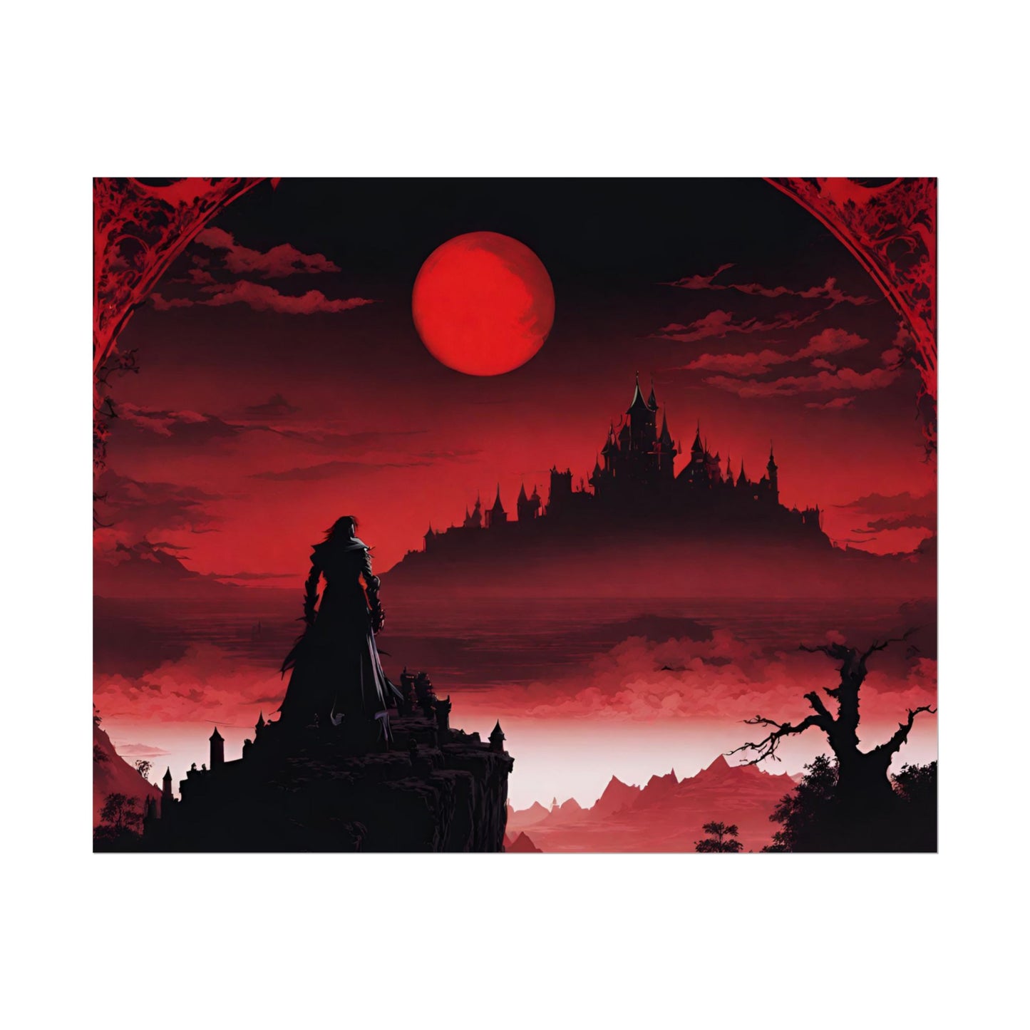 Castlevania Belmont Video Game Room Wall Decor | What A Horrible Night to Traverse the Darkness Art | Dracula Castle Vampire Wall Hanging