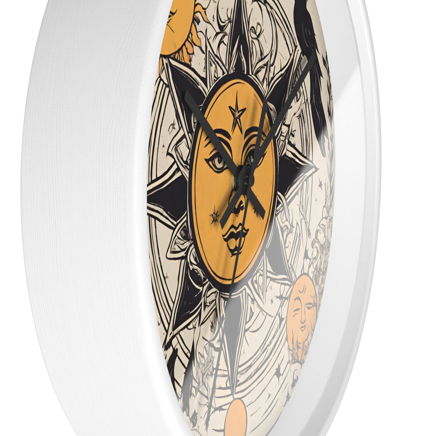 Sun Solstice Wall Art Clock | Celestial Cycle Astronomy Wall Hanging | Raven Blackbird Mockingbird Home Office Solar System Wall Decor Gift