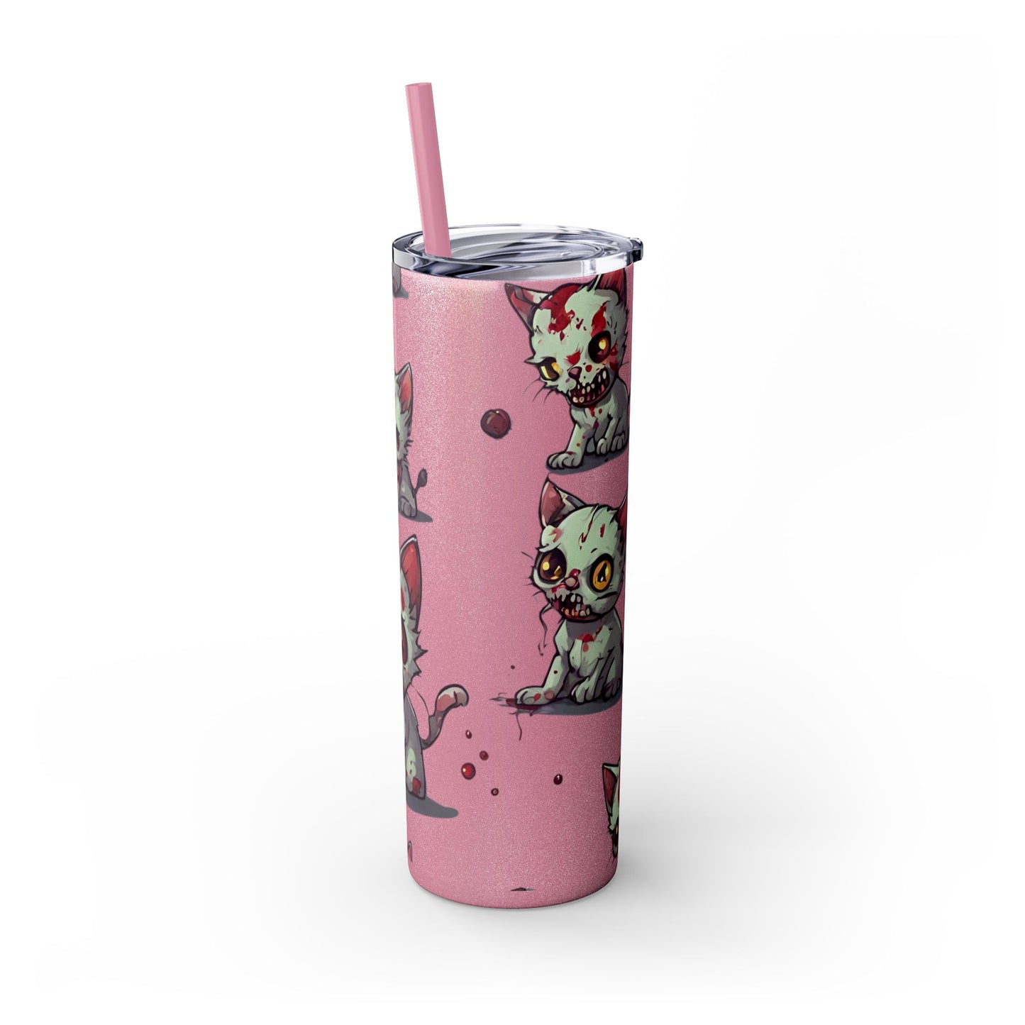 Zombie Kitties Skinny Tumbler | Mutated Kitten Zombies Insulated Cup | Furry Mutant Cats Office College School Hiking Road Drink Traveler