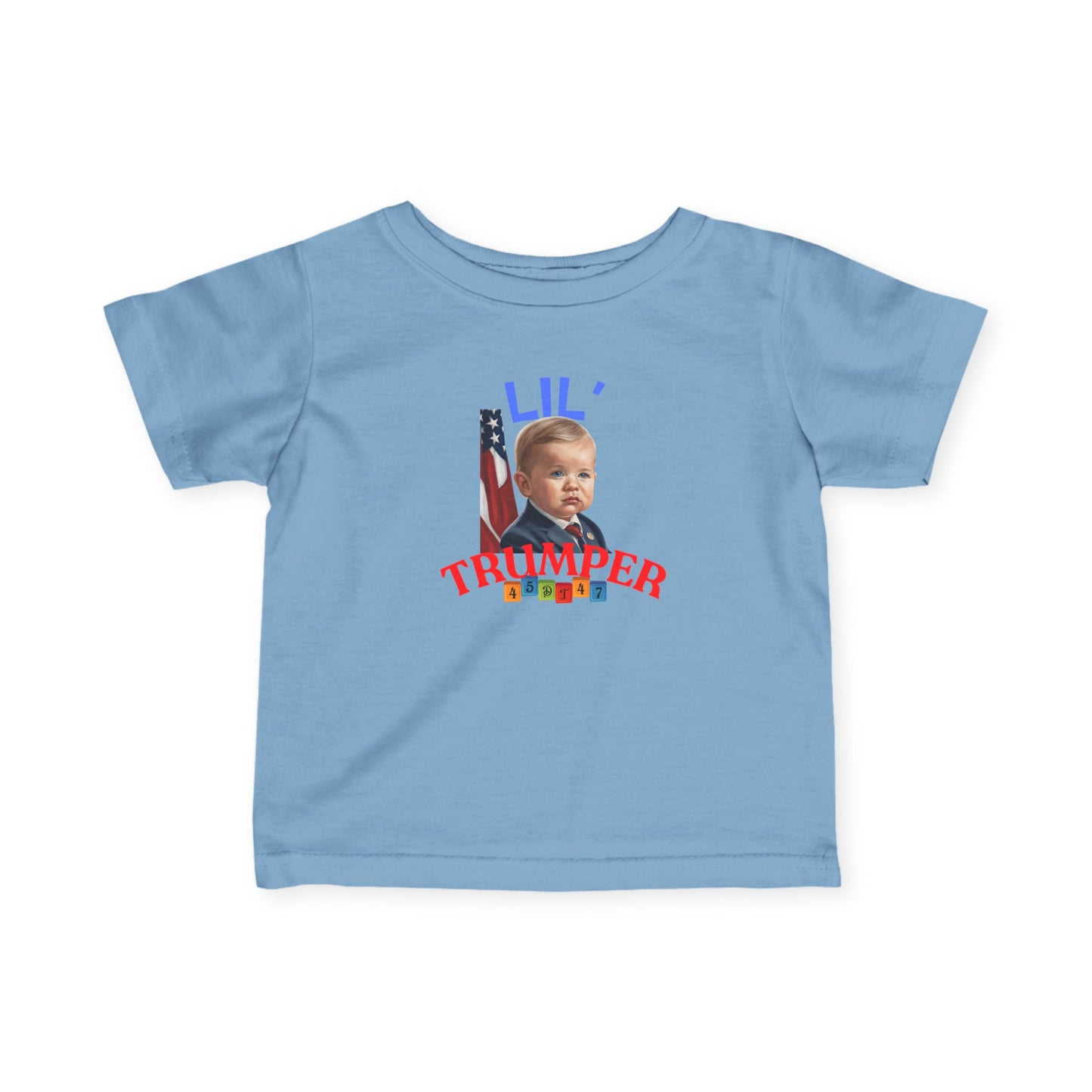Baby Trump Infant Fine Jersey Tee - Lil Trumper Shirt, Infant Trump T-Shirt, Funny Political Baby Shirt, Cute President Toddler Top Gift