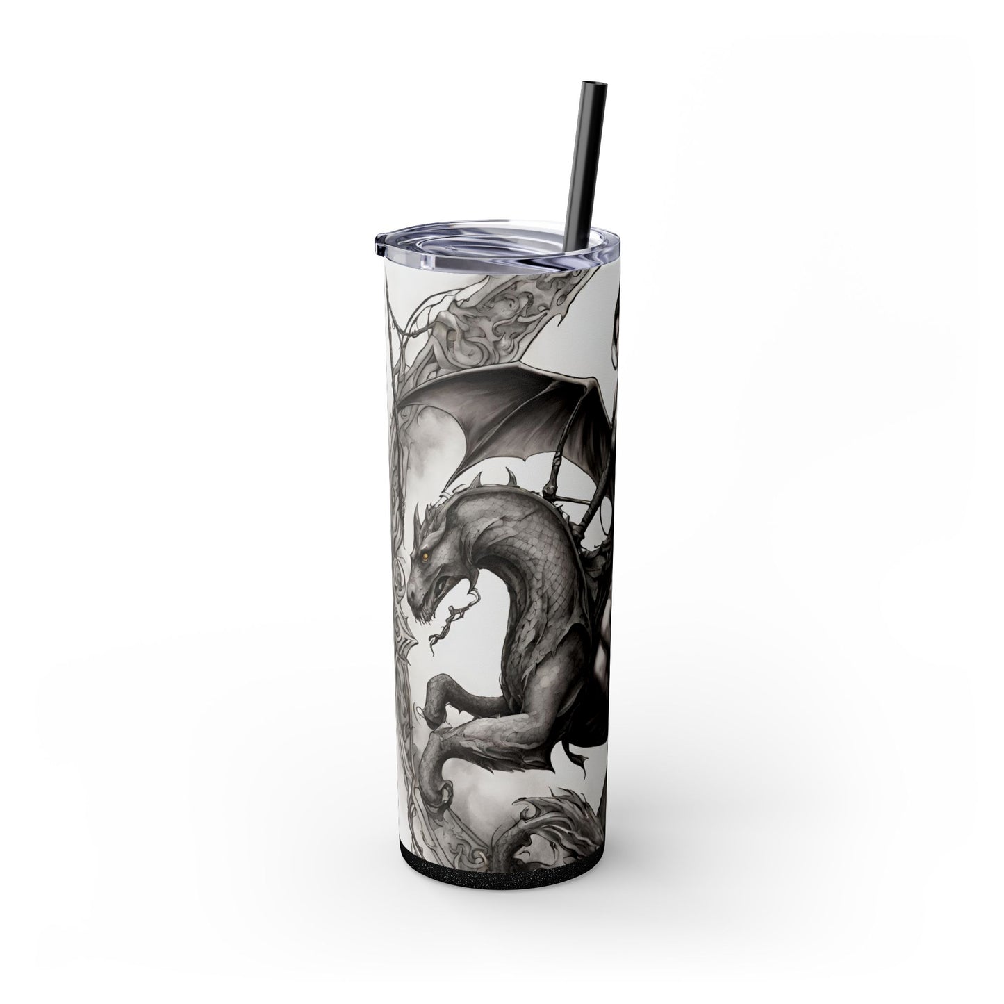 Gothic Medieval Flying Dragon Tumbler, Mutating Lizard Woman Beast Drinking Traveler, Dark Fantasy Liquid Cup