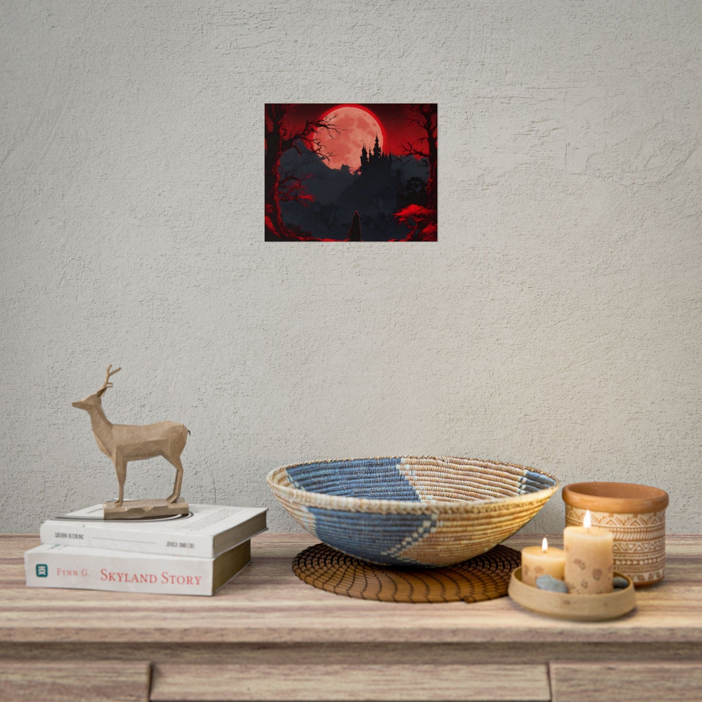 Castlevania Belmont Video Game Room Inspired Wall Decor | Cursed Ring of Lunar Blood Poster | Dracula Castle Vampire Night Wall Hanging