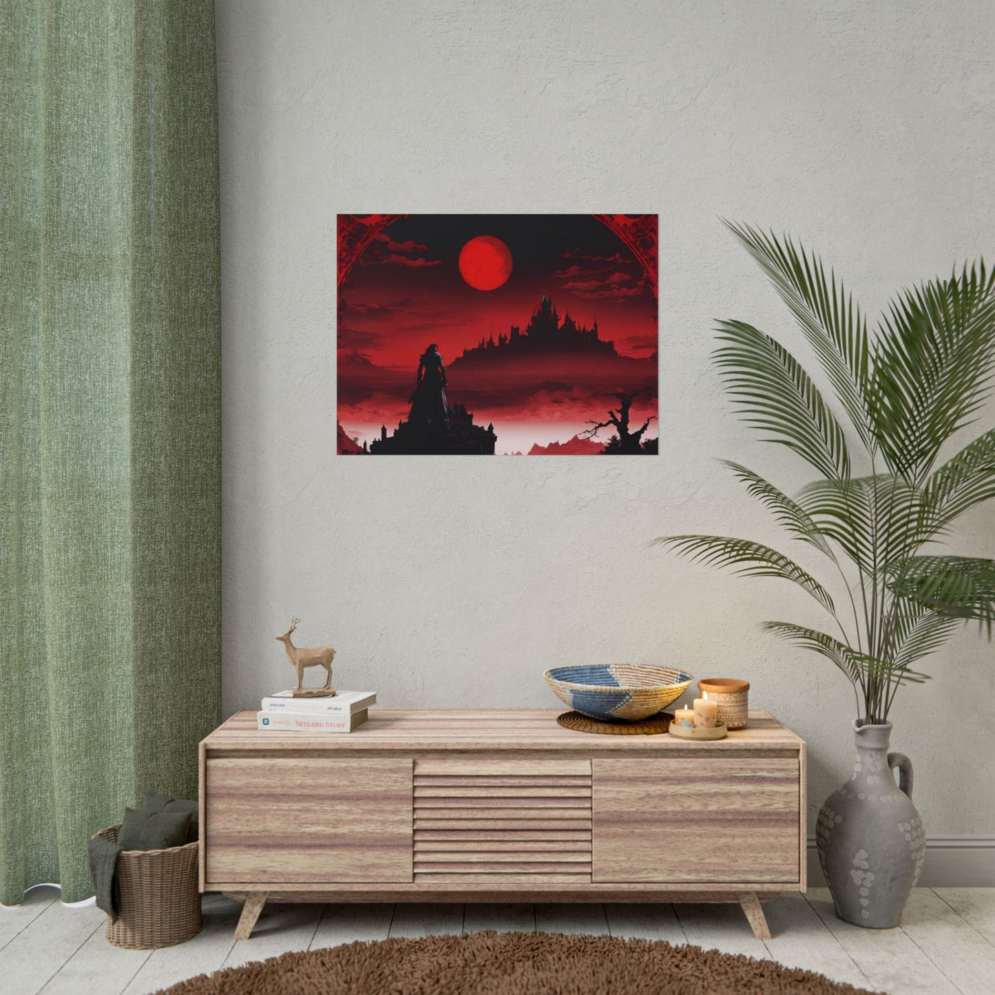 Castlevania Belmont Video Game Room Wall Decor | What A Horrible Night to Traverse the Darkness Art | Dracula Castle Vampire Wall Hanging