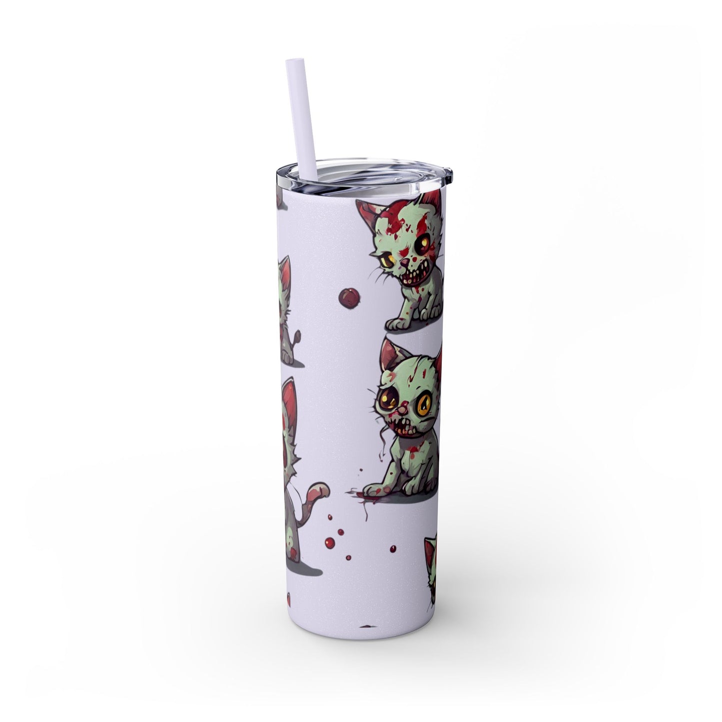 Zombie Kitties Skinny Tumbler | Mutated Kitten Zombies Insulated Cup | Furry Mutant Cats Office College School Hiking Road Drink Traveler