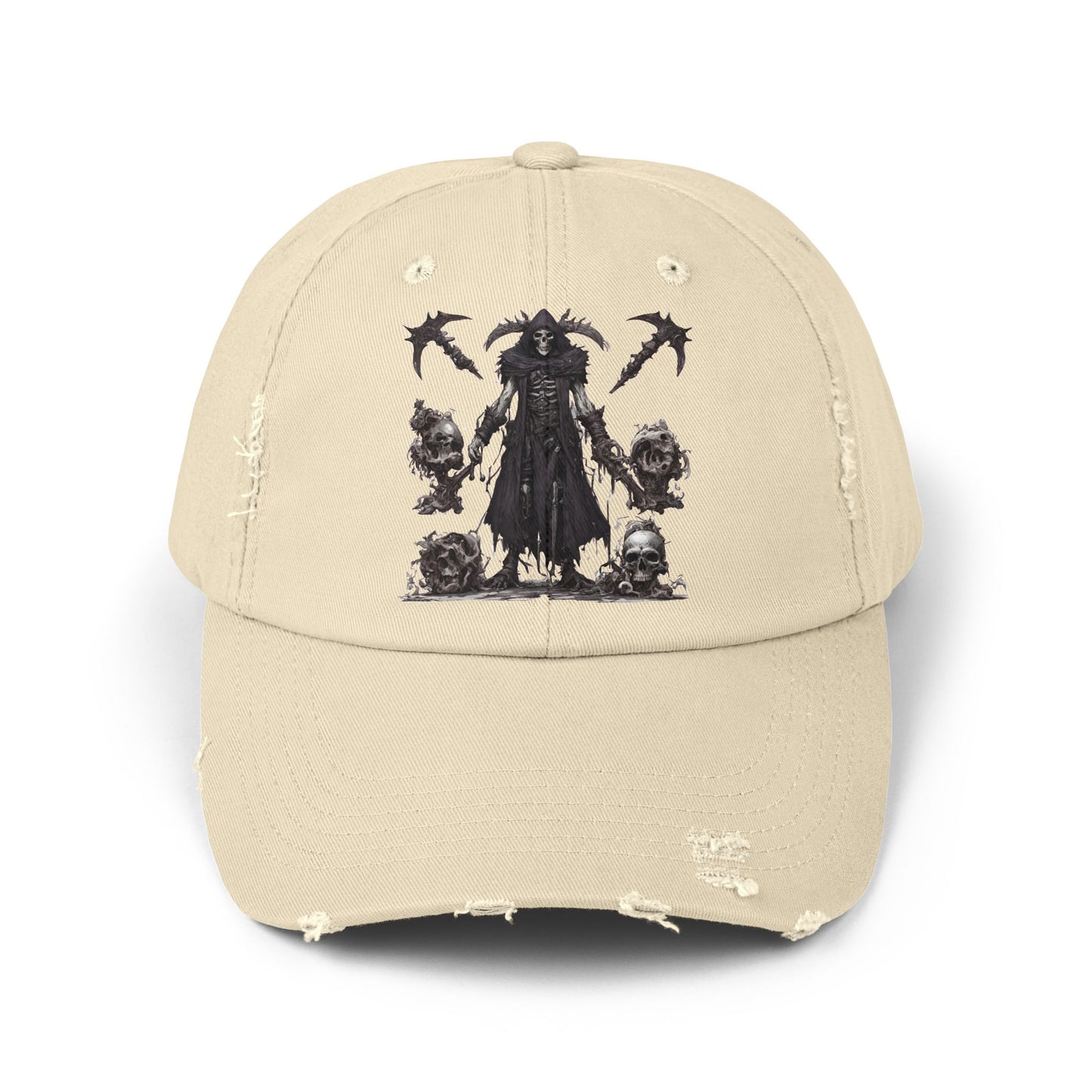 DEATHeCUTIONER Series Executioner Hat | Depths of Hell Rising Skeleton Cap | Trendy Evil Dust & Bones Grim Reaper Spring, Summer Wear Gift