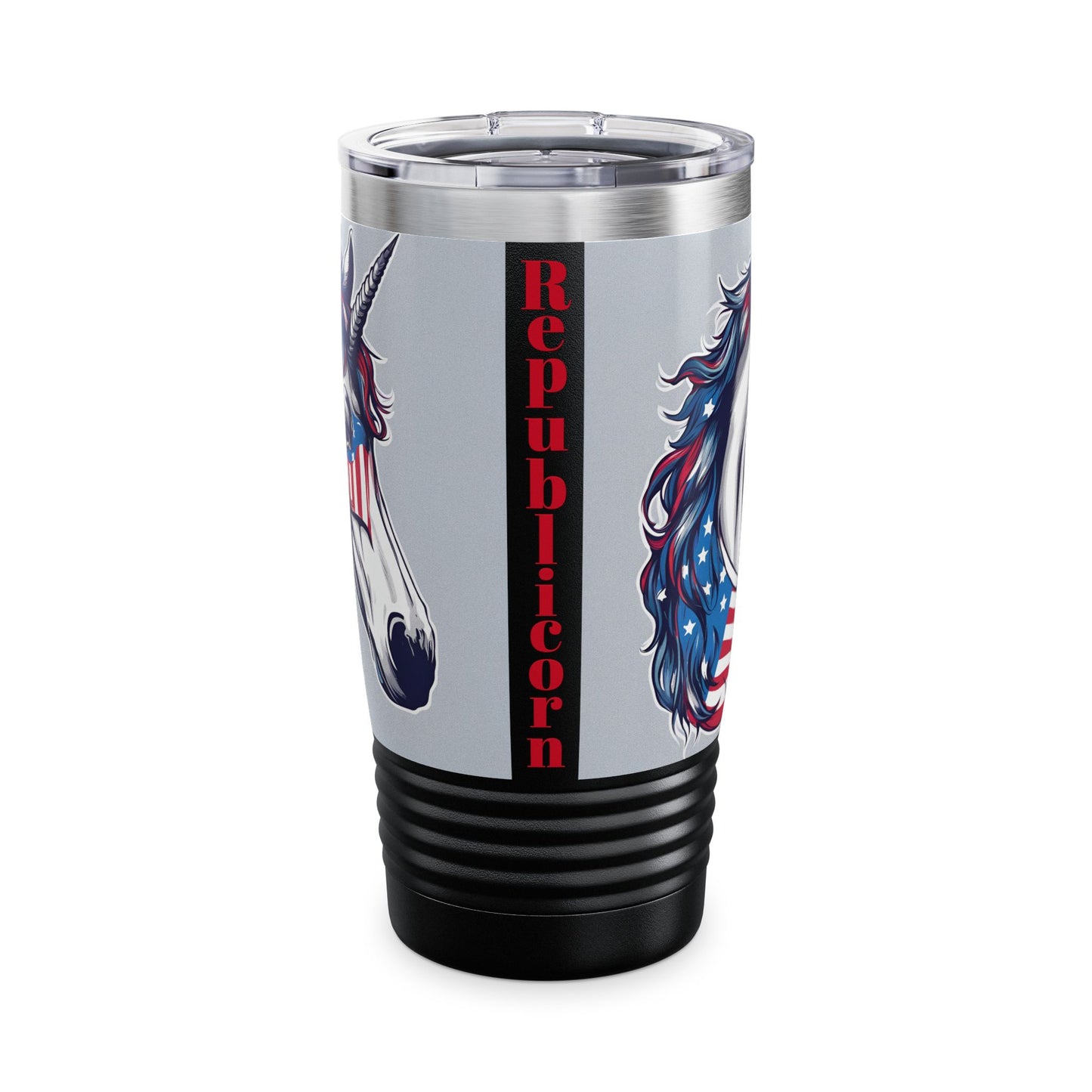 Patriotic Unicorn Tumbler | American Flag Election Traveler | United States Flag Patriot Veteran Gift | Freedom Loving Horse Road Drink Cup