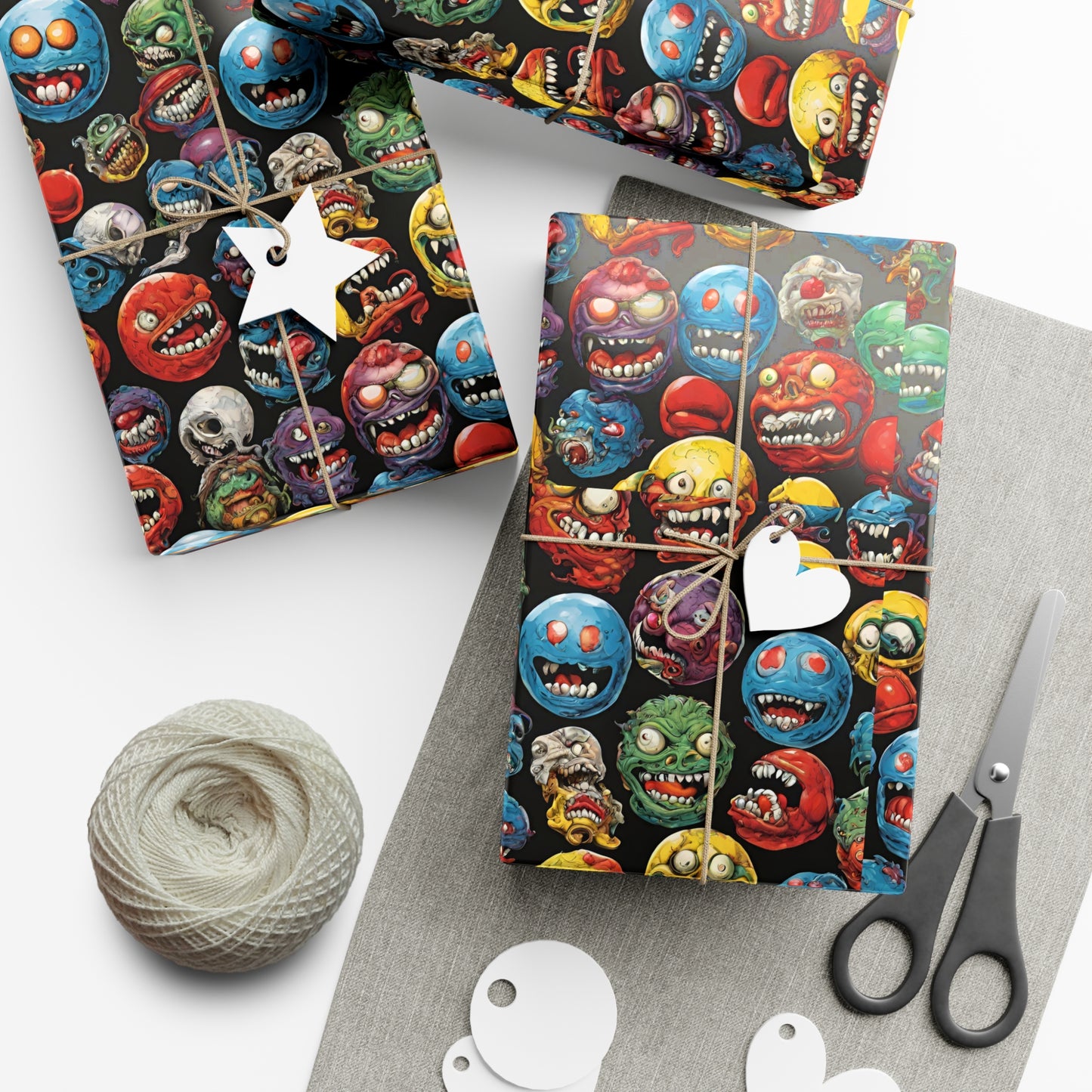 Retro Birthday Wrap | Vintage 80s Toys Madballs Inspired Gift Paper | Saturday Morning Cartoon 1980s Lover Party Wrapping | Special Occasion