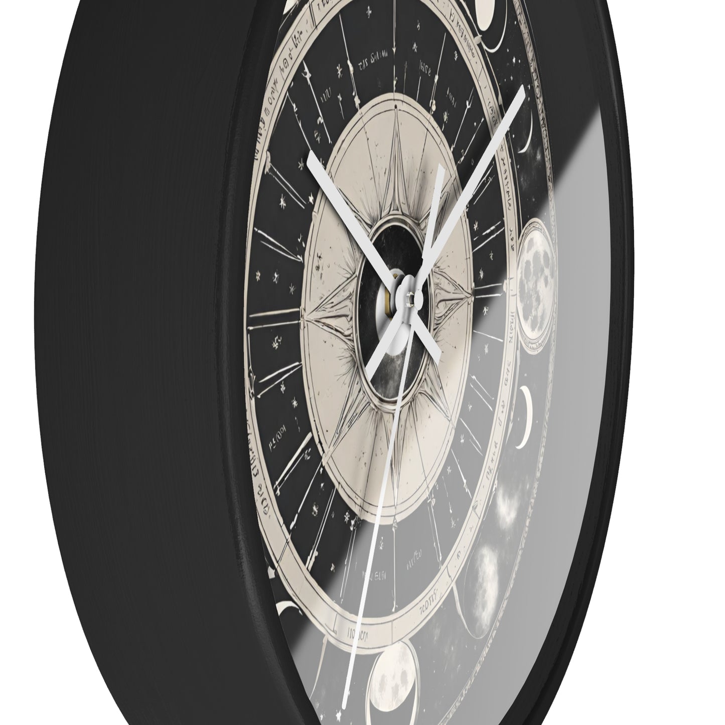 Moon Phases Wall Art Clock | Lunar Cycle Astronomy Wall Hanging | Home Office Solar System Wall Decor Gift