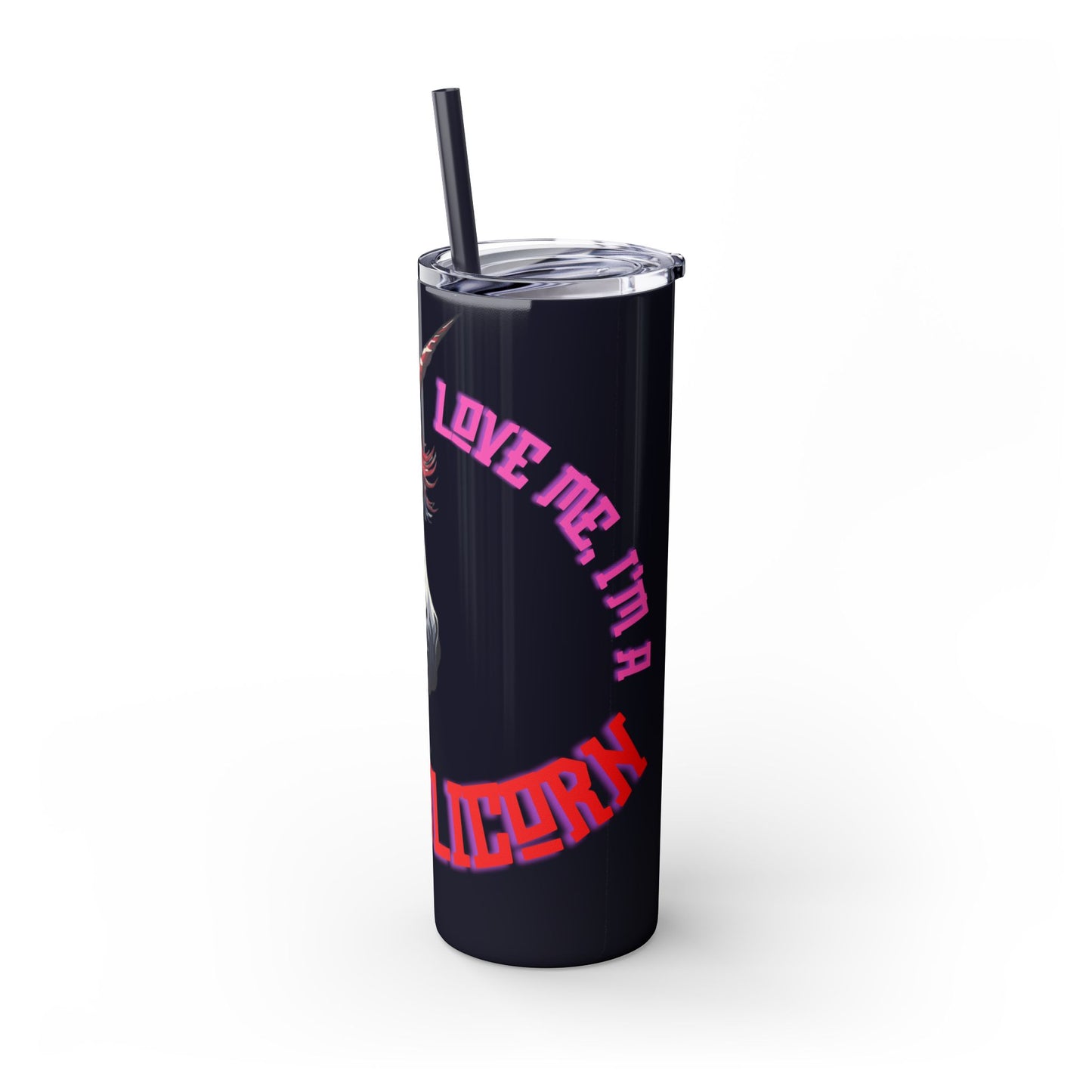 Patriotic American Unicorn Skinny Tumbler | United States Freedom Loving Horse Insulated Cup | US Flag Veteran Gift Patriot Drink Traveler