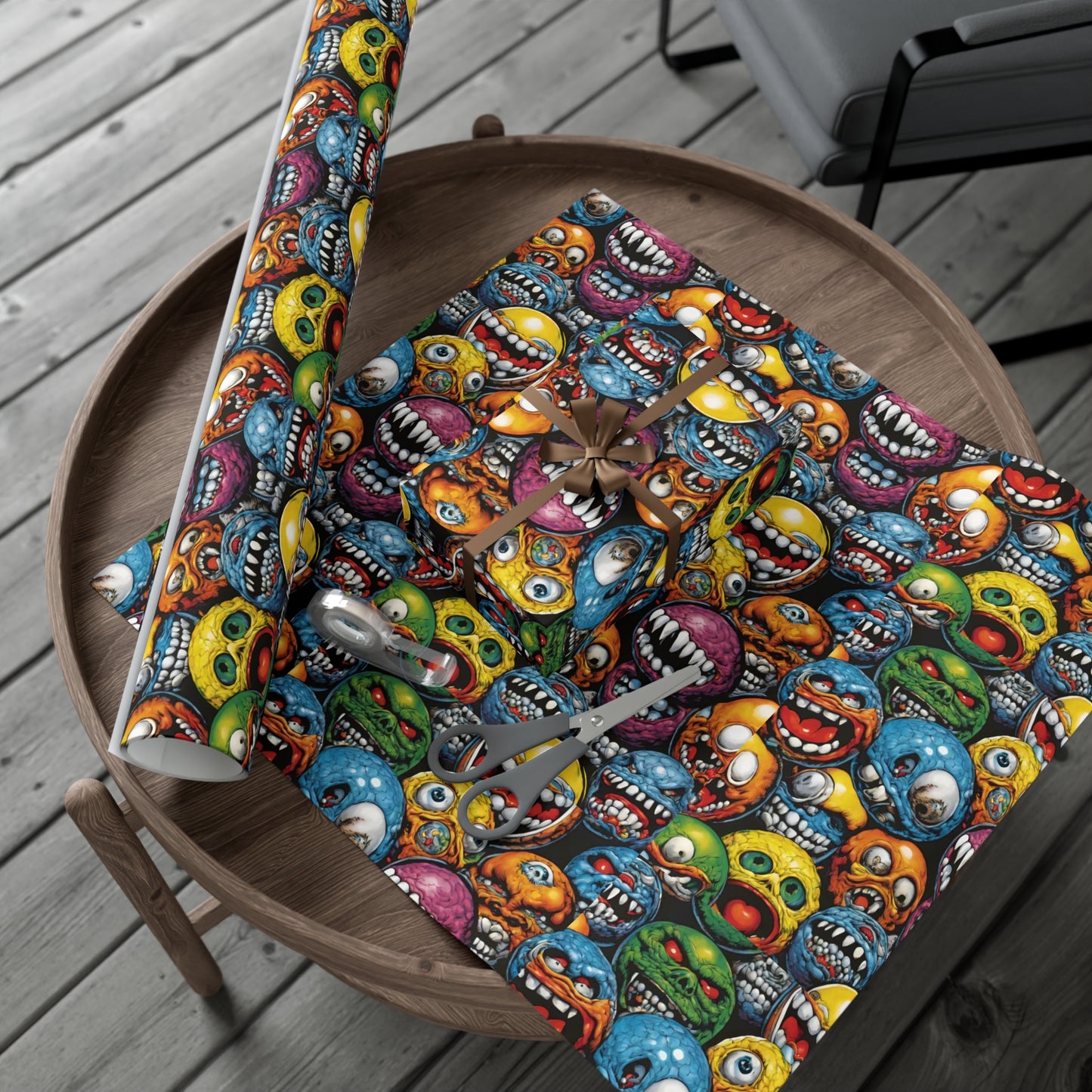 Retro Birthday Wrap | Vintage 80s Toys Madballs Inspired Gift Paper | Saturday Morning Cartoon 1980s Lover Party Wrapping | Special Occasion