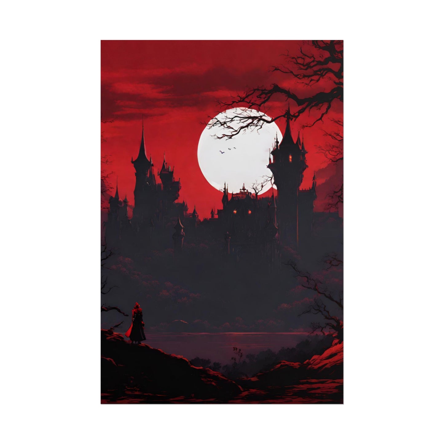 Castlevania Belmont Video Game Room Inspired Wall Decor | A Journey Into Horrid Evil Poster | Dracula Castle Vampire Night Wall Hanging