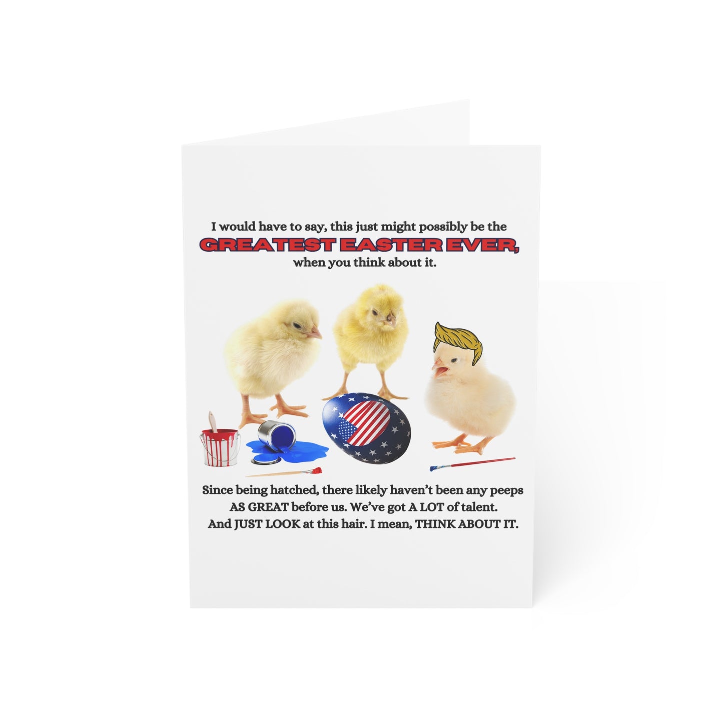 Funny Card, Easter gifts, Trump Card, America Gift, Greeting Card, Cute Chicks, Easter Peeps, Graphic Print, Political Humor