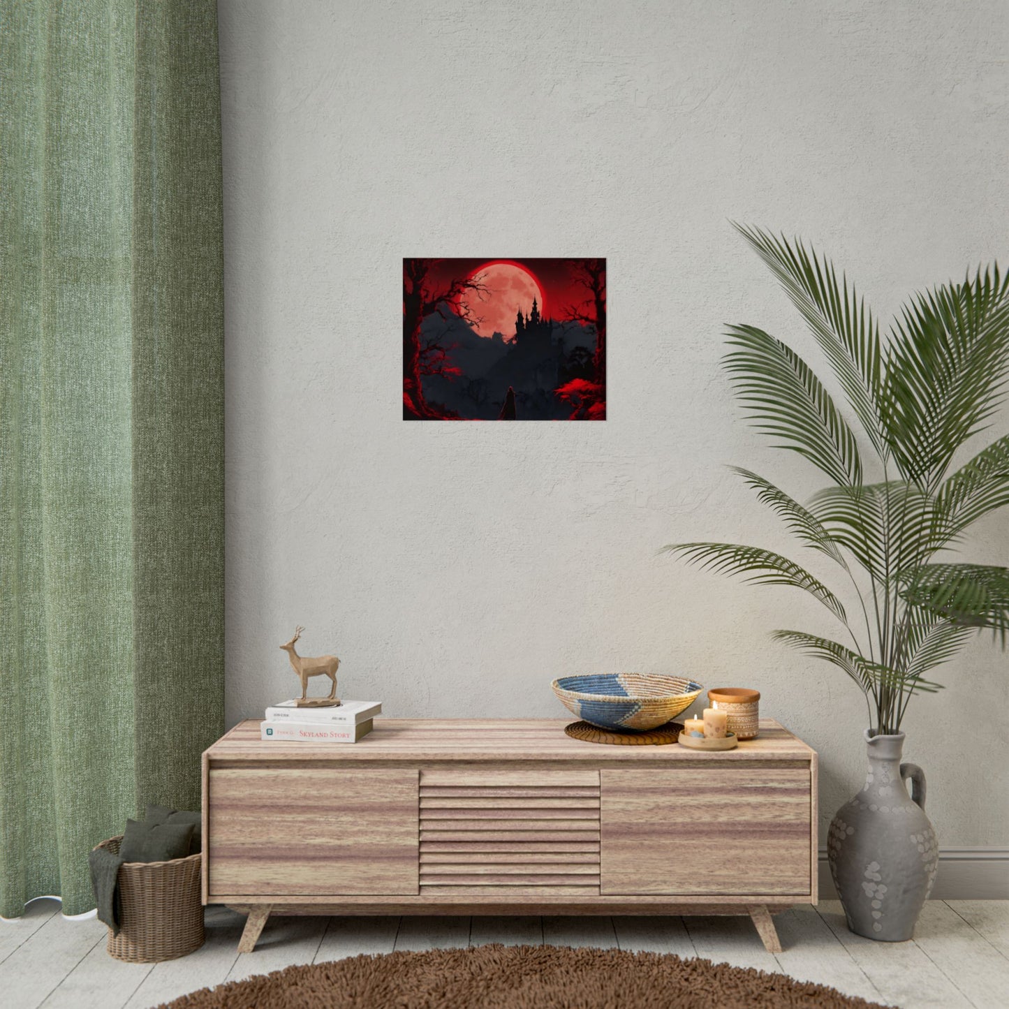 Castlevania Belmont Video Game Room Inspired Wall Decor | Cursed Ring of Lunar Blood Poster | Dracula Castle Vampire Night Wall Hanging