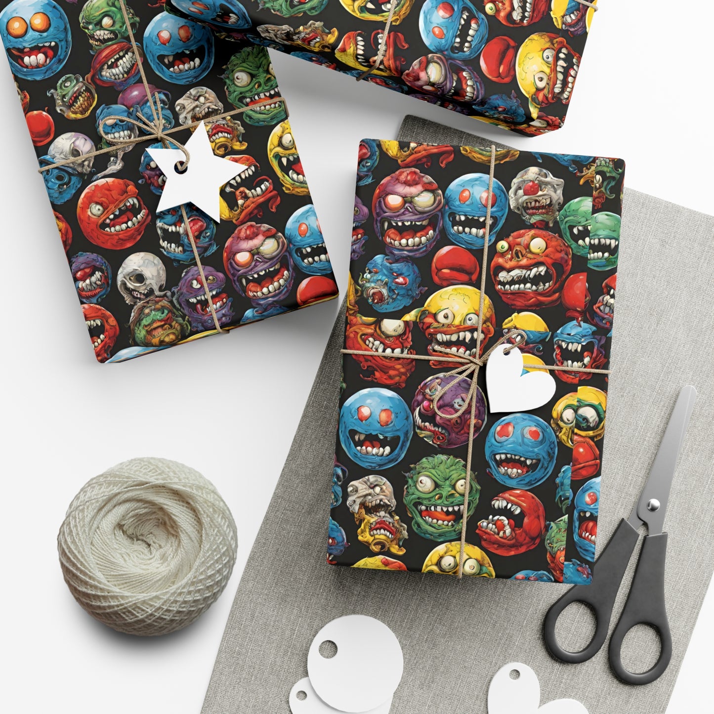 Retro Birthday Wrap | Vintage 80s Toys Madballs Inspired Gift Paper | Saturday Morning Cartoon 1980s Lover Party Wrapping | Special Occasion