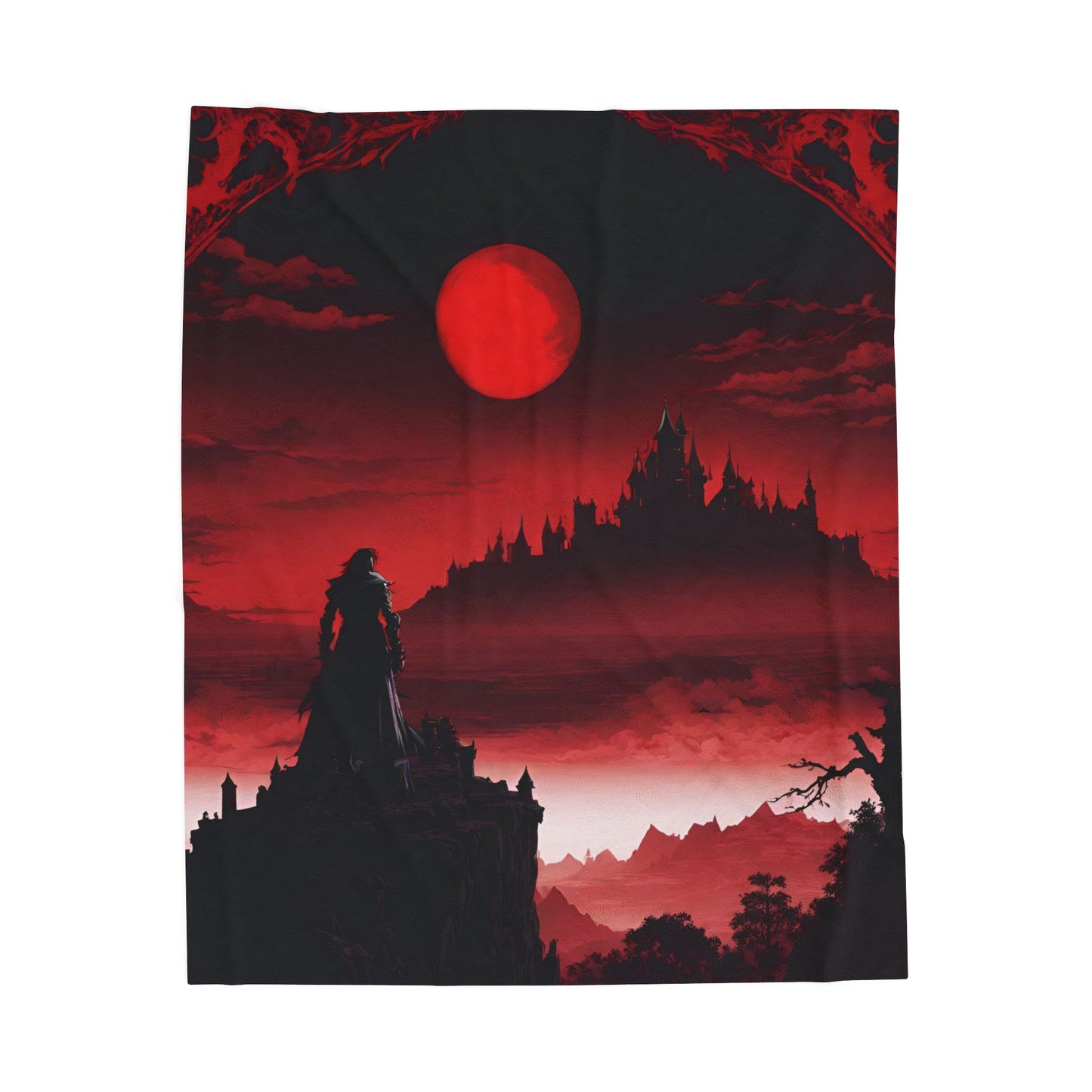 Castlevania Belmont Video Game Blanket | What A Horrible Night to Traverse the Darkness Fleece Throw | Dracula Castle Bed or Couch Cover