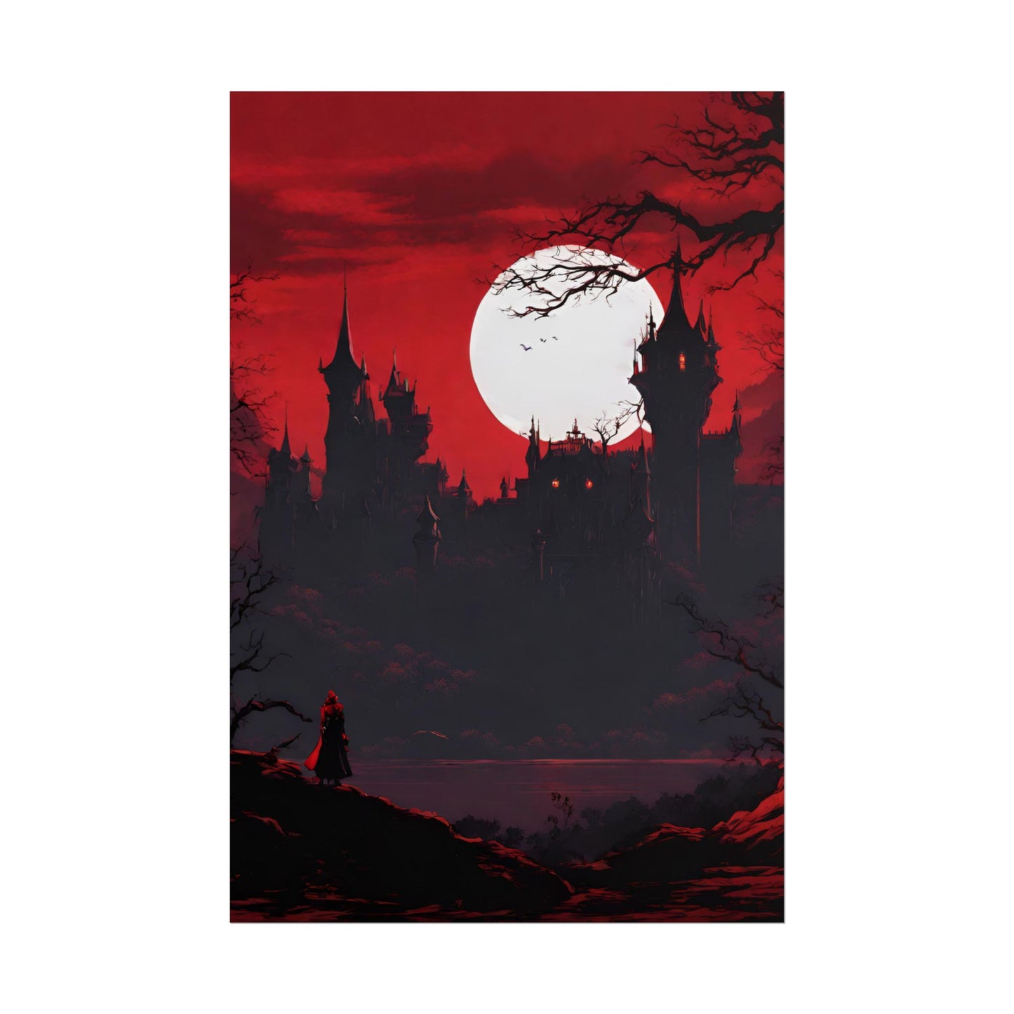 Castlevania Belmont Video Game Room Inspired Wall Decor | A Journey Into Horrid Evil Poster | Dracula Castle Vampire Night Wall Hanging