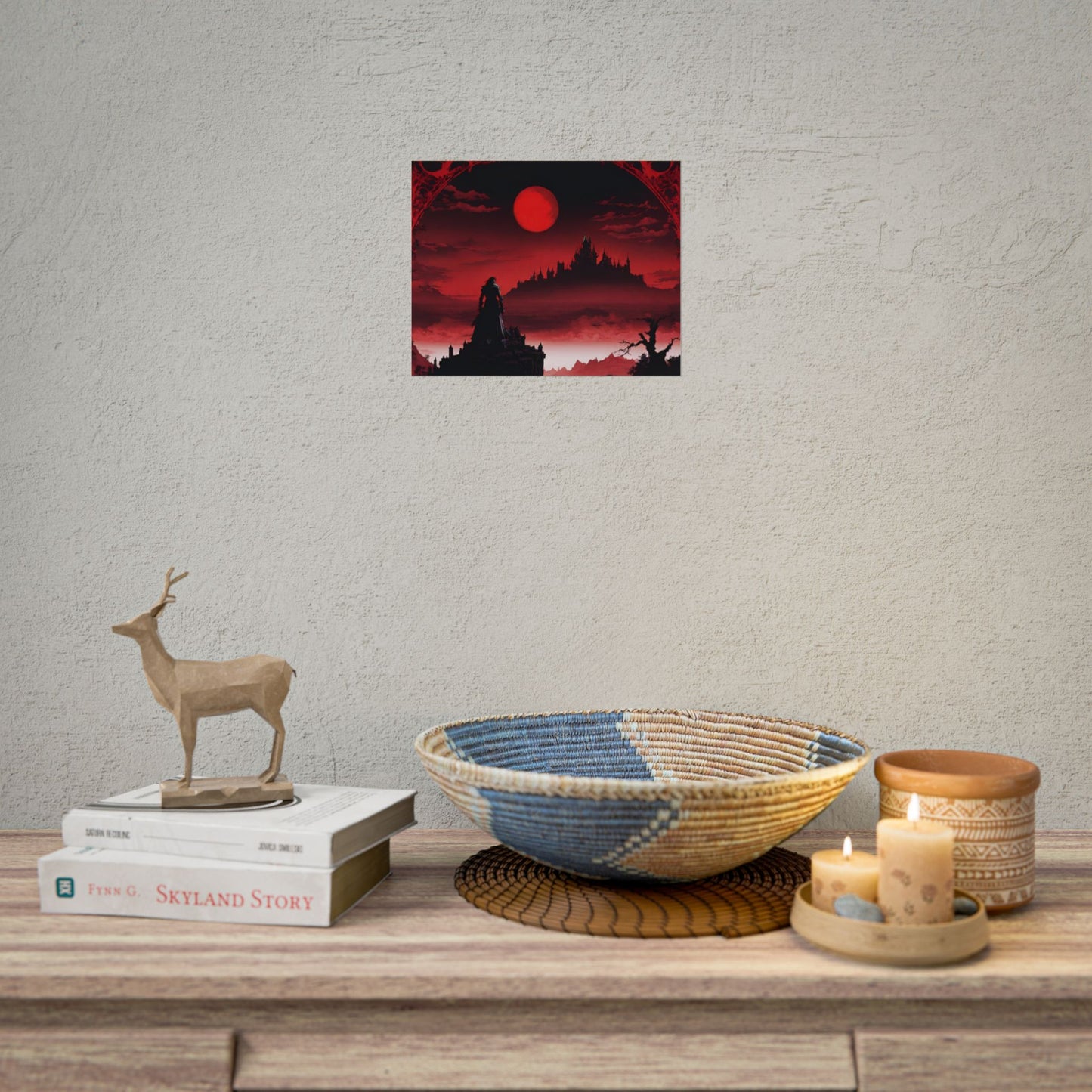 Castlevania Belmont Video Game Room Wall Decor | What A Horrible Night to Traverse the Darkness Art | Dracula Castle Vampire Wall Hanging