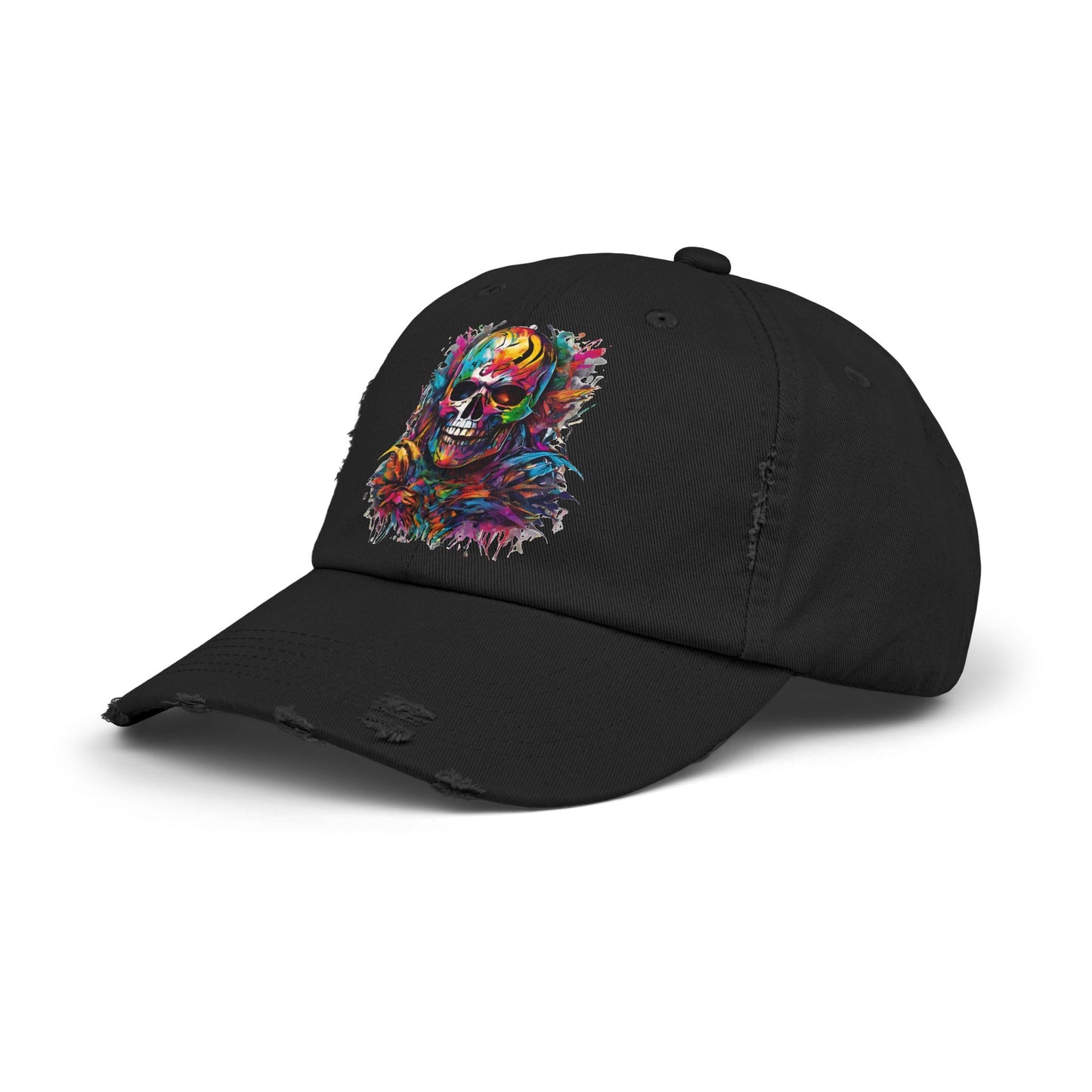 Abstract Art Unisex Cap | Masters of the Universe Inspired Hat | Rainbow Psychedelic Skull Spring Fishing Cap | Evil Scareglow Skeletor Gift
