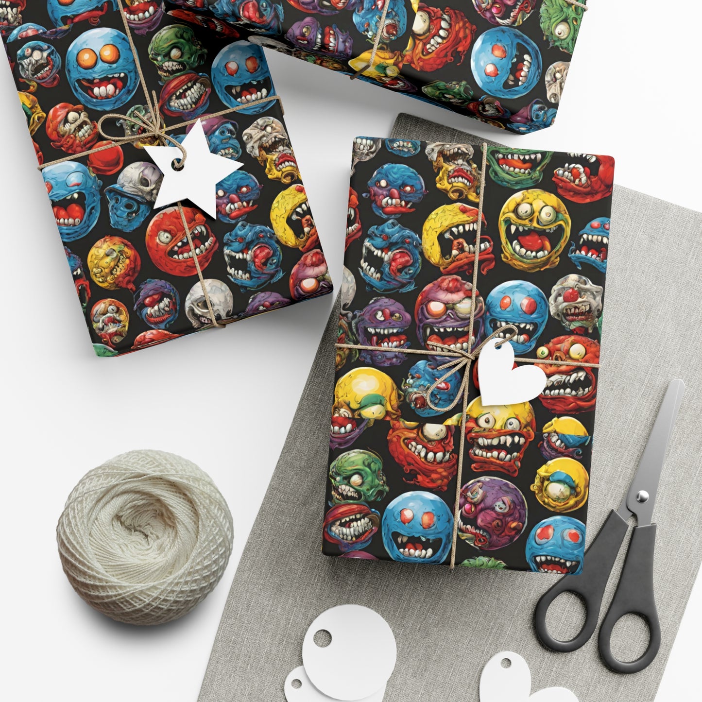 Retro Birthday Wrap | Vintage 80s Toys Madballs Inspired Gift Paper | Saturday Morning Cartoon 1980s Lover Party Wrapping | Special Occasion