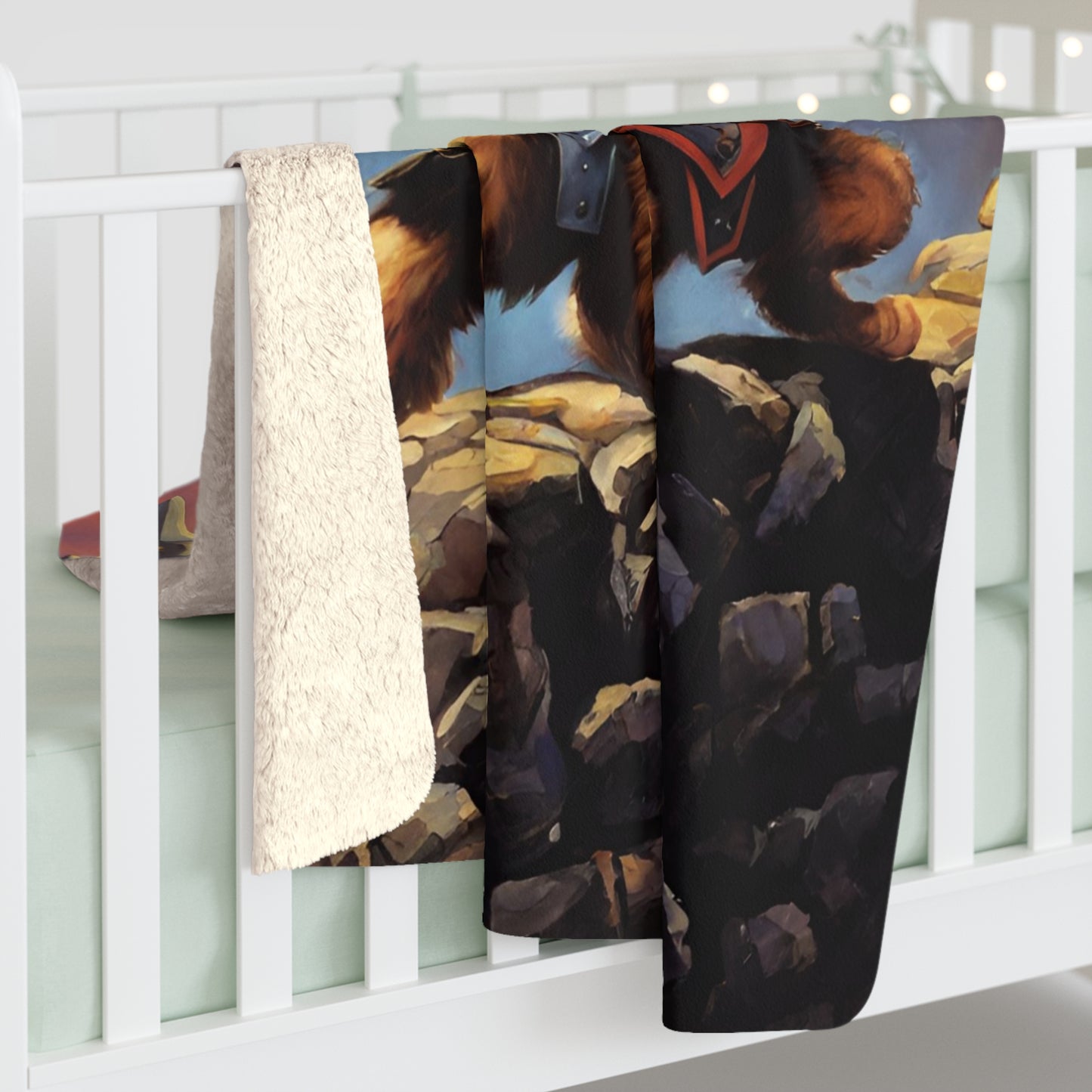 Warrior Cat Blanket, Castle Kitten Plush Sherpa Blanket, Battle Sword Fleece, Armored Kitty Bed Cover, Fantasy Couch Cover